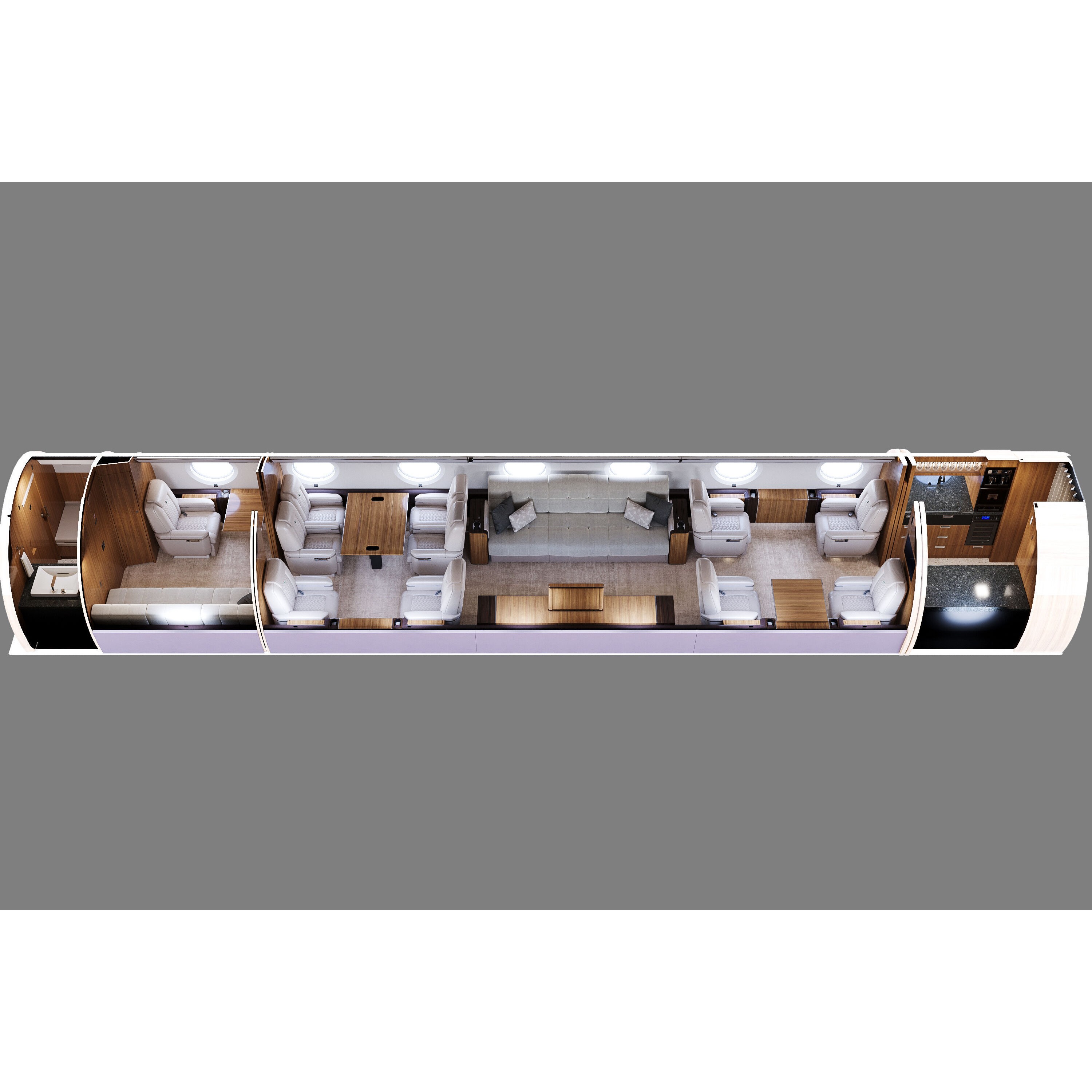 Private Jet Interior - High-Poly 3D Model - View 12