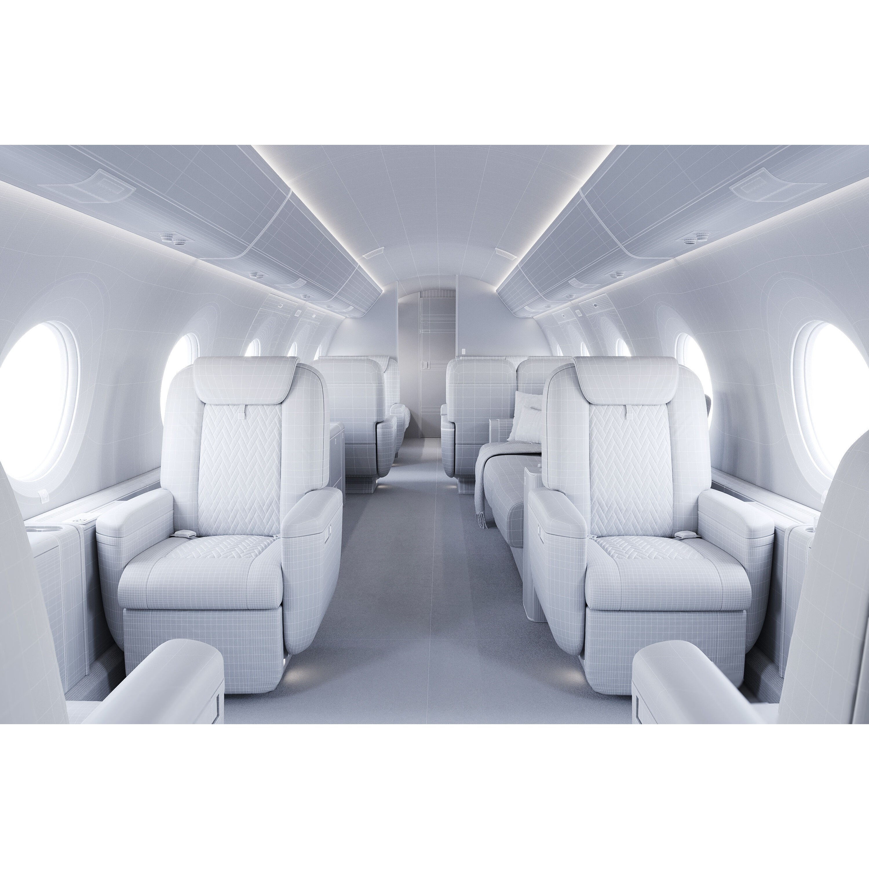 Private Jet Interior - High-Poly 3D Model - View 13