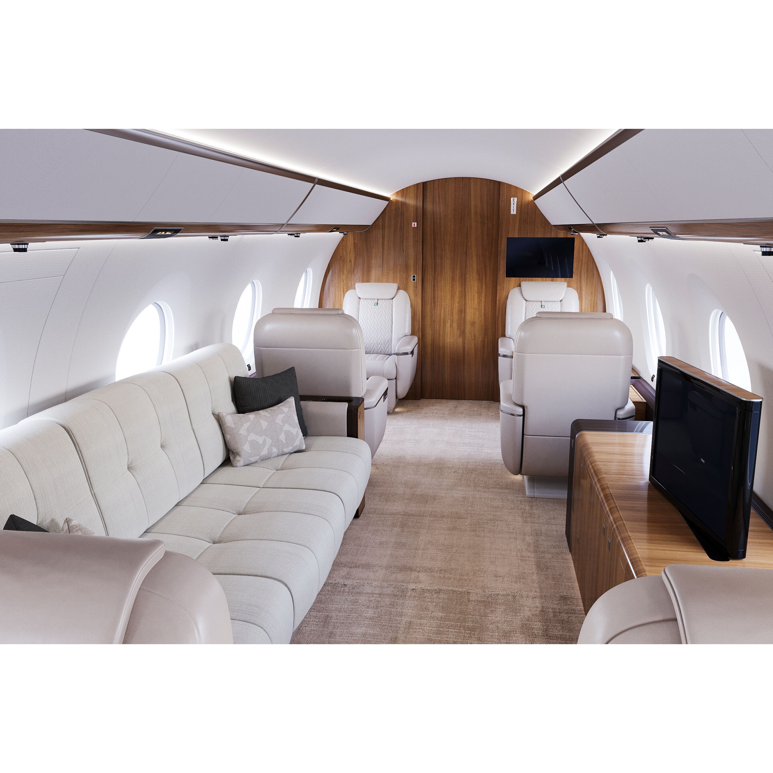 Private Jet Interior - High-Poly 3D Model - View 3