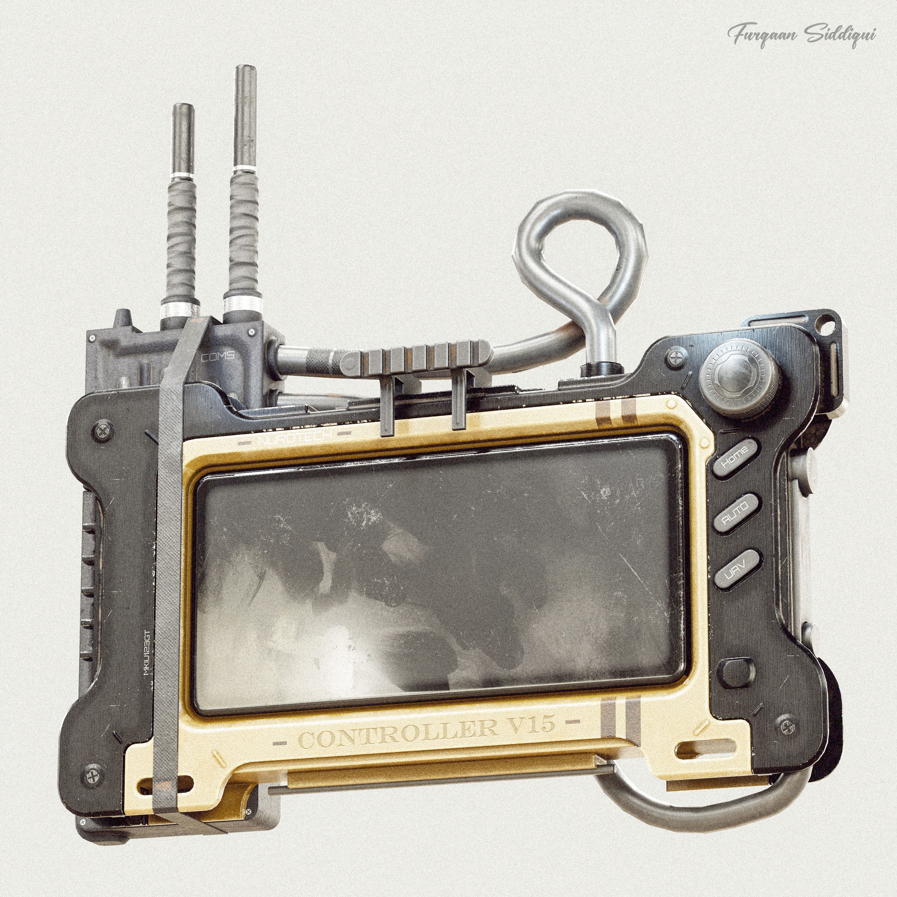 Sci-Fi Controller V15 - Low-Poly Game-Ready 3D Model - View 12