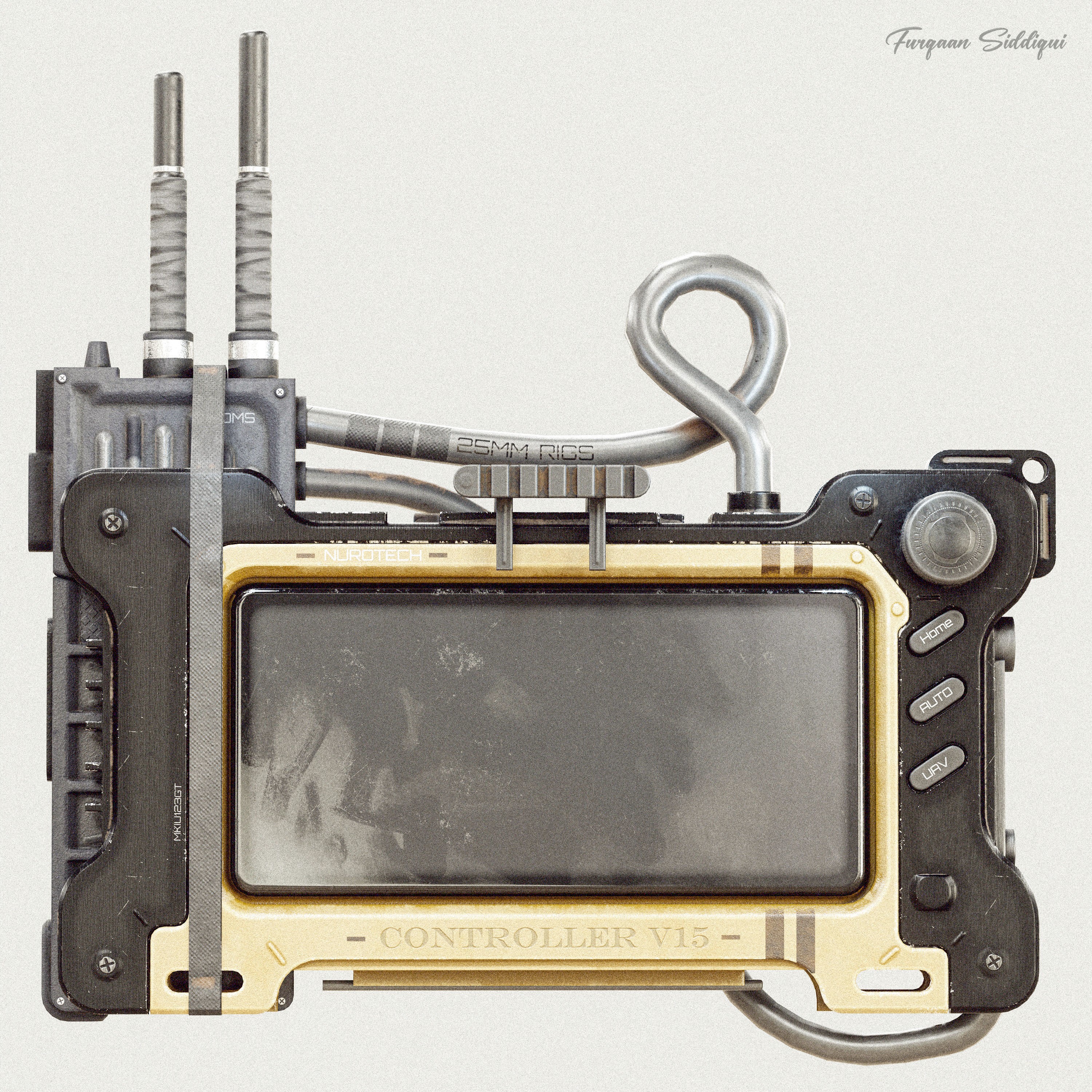 Sci-Fi Controller V15 - Low-Poly Game-Ready 3D Model - View 13