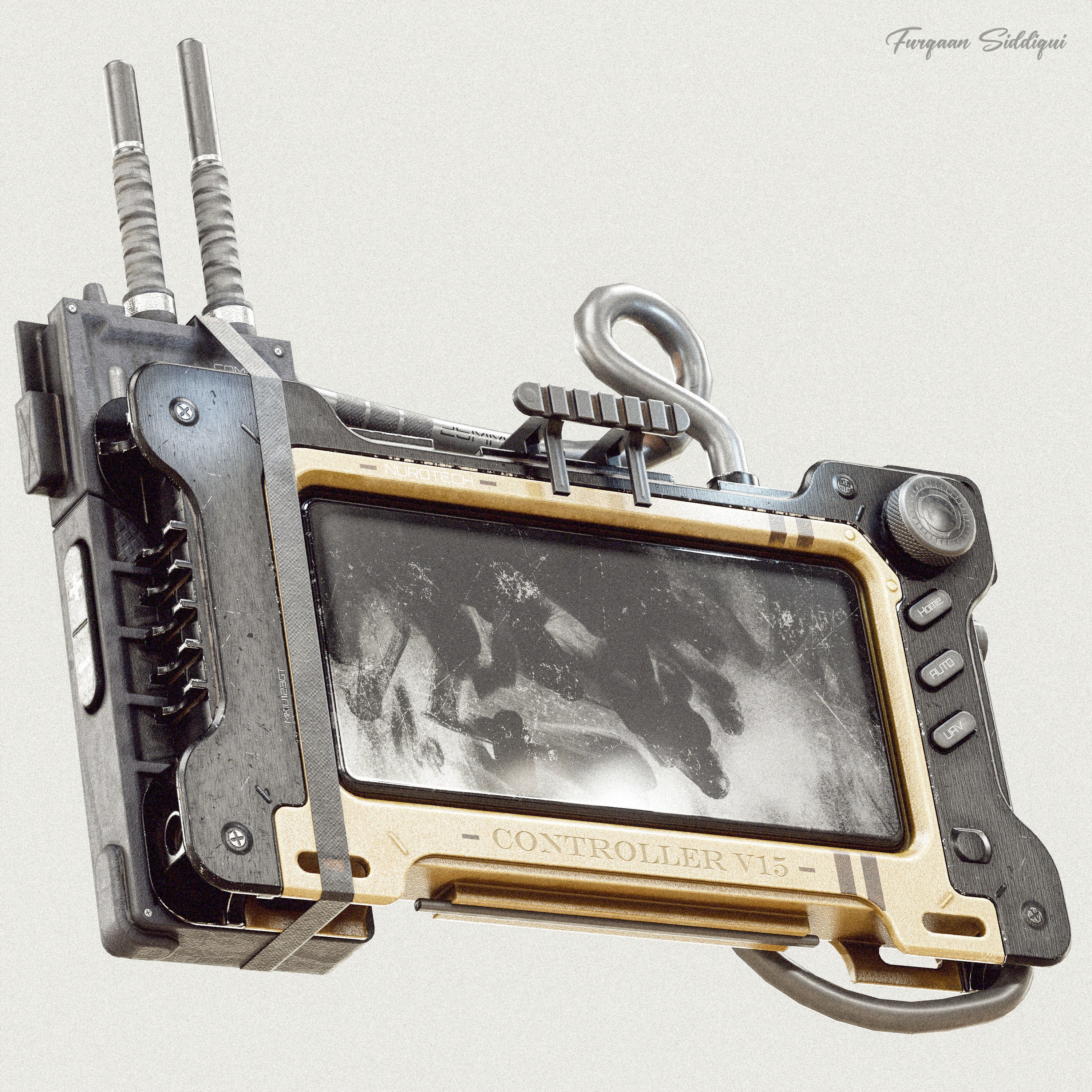 Sci-Fi Controller V15 - Low-Poly Game-Ready 3D Model - View 17