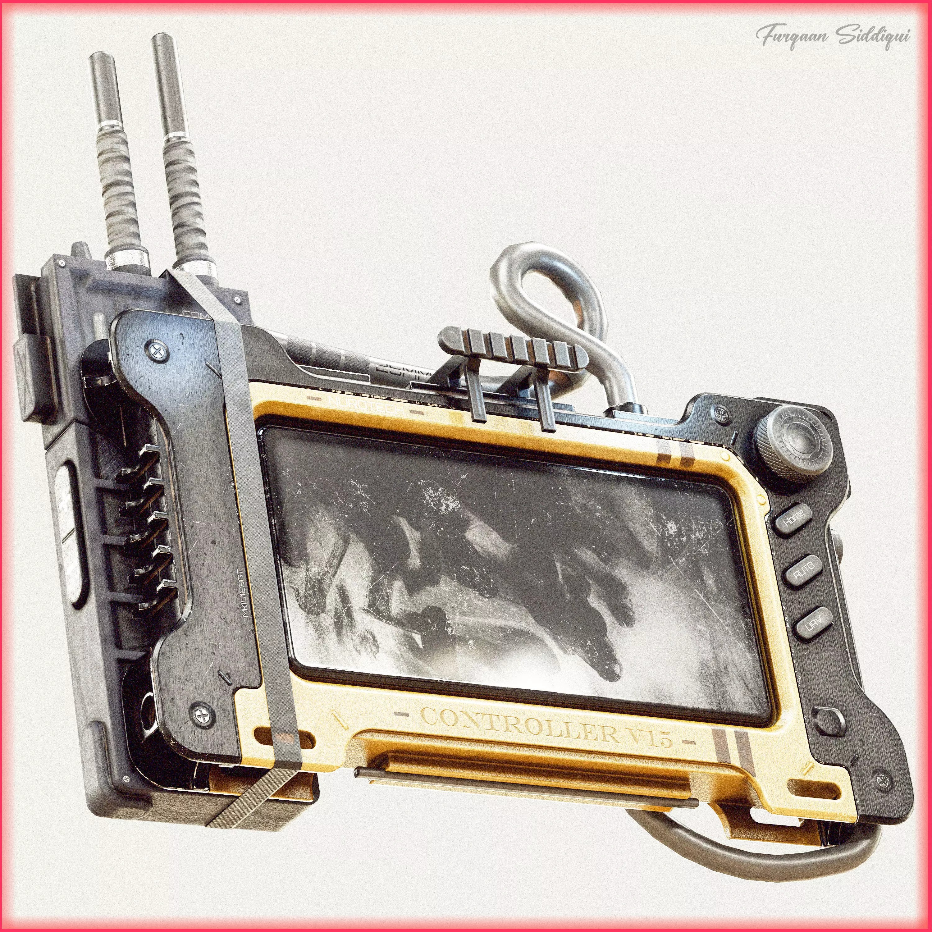 Sci-Fi Controller V15 - Low-Poly Game-Ready 3D Model - View 2