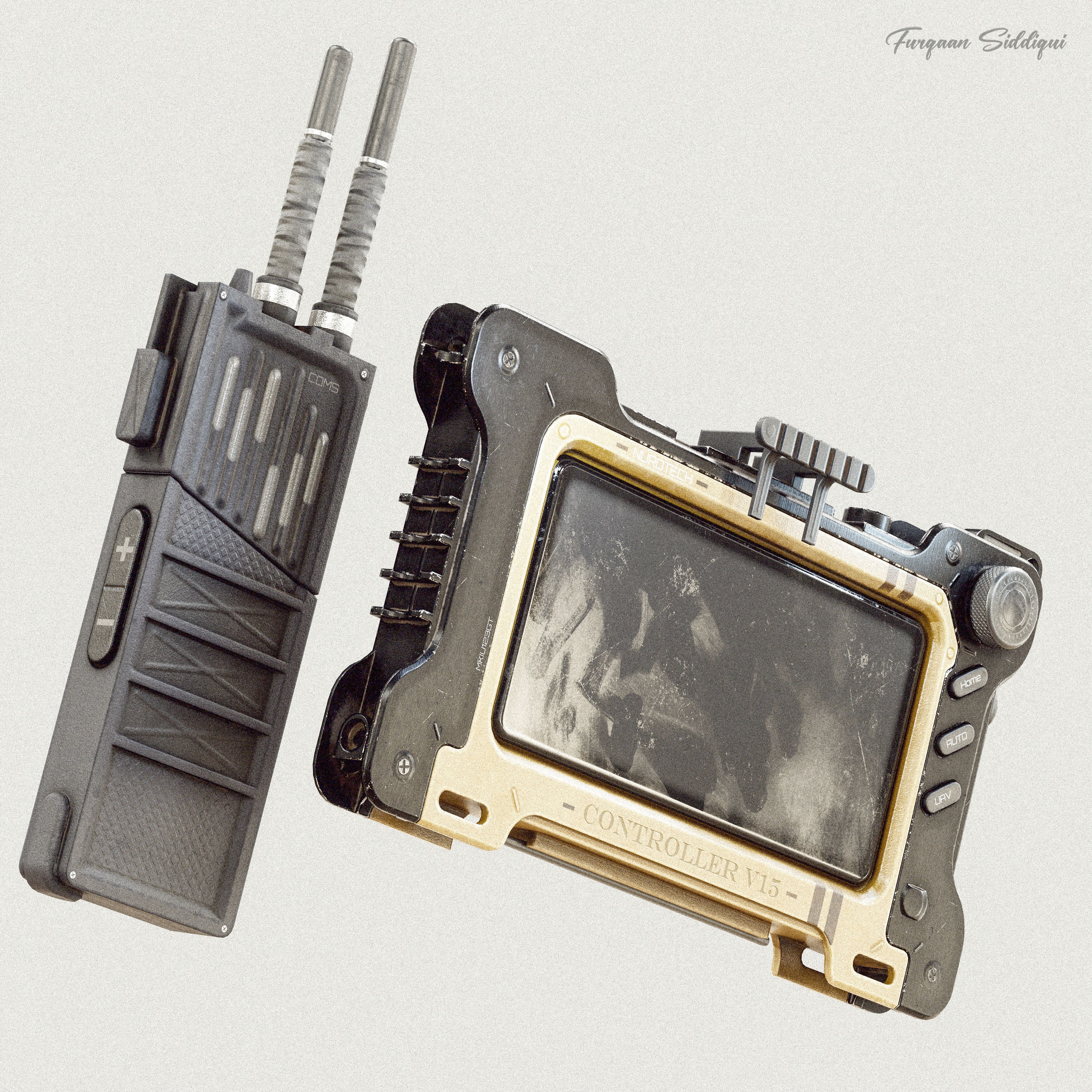 Sci-Fi Controller V15 - Low-Poly Game-Ready 3D Model - View 8