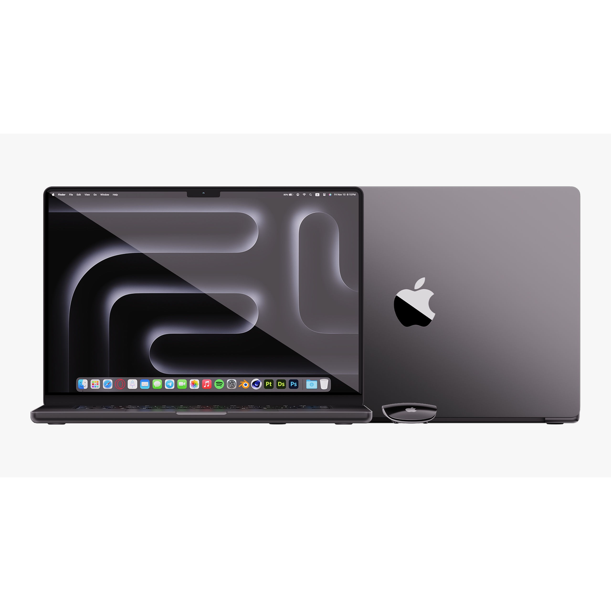 Apple MacBook Pro 14 & 16 inch Space Black - Game-Ready 3D Model - View 12