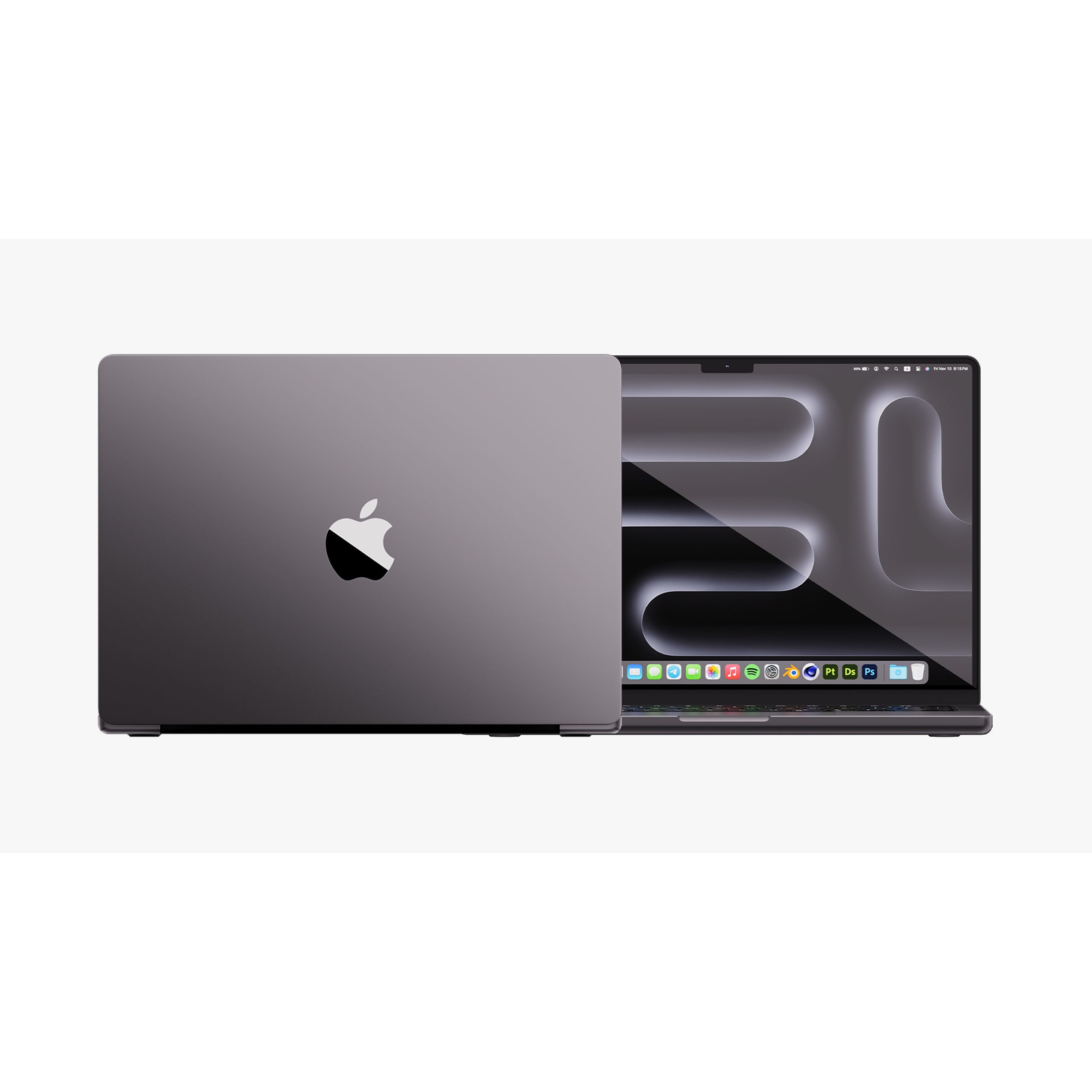 Apple MacBook Pro 14 & 16 inch Space Black - Game-Ready 3D Model - View 13
