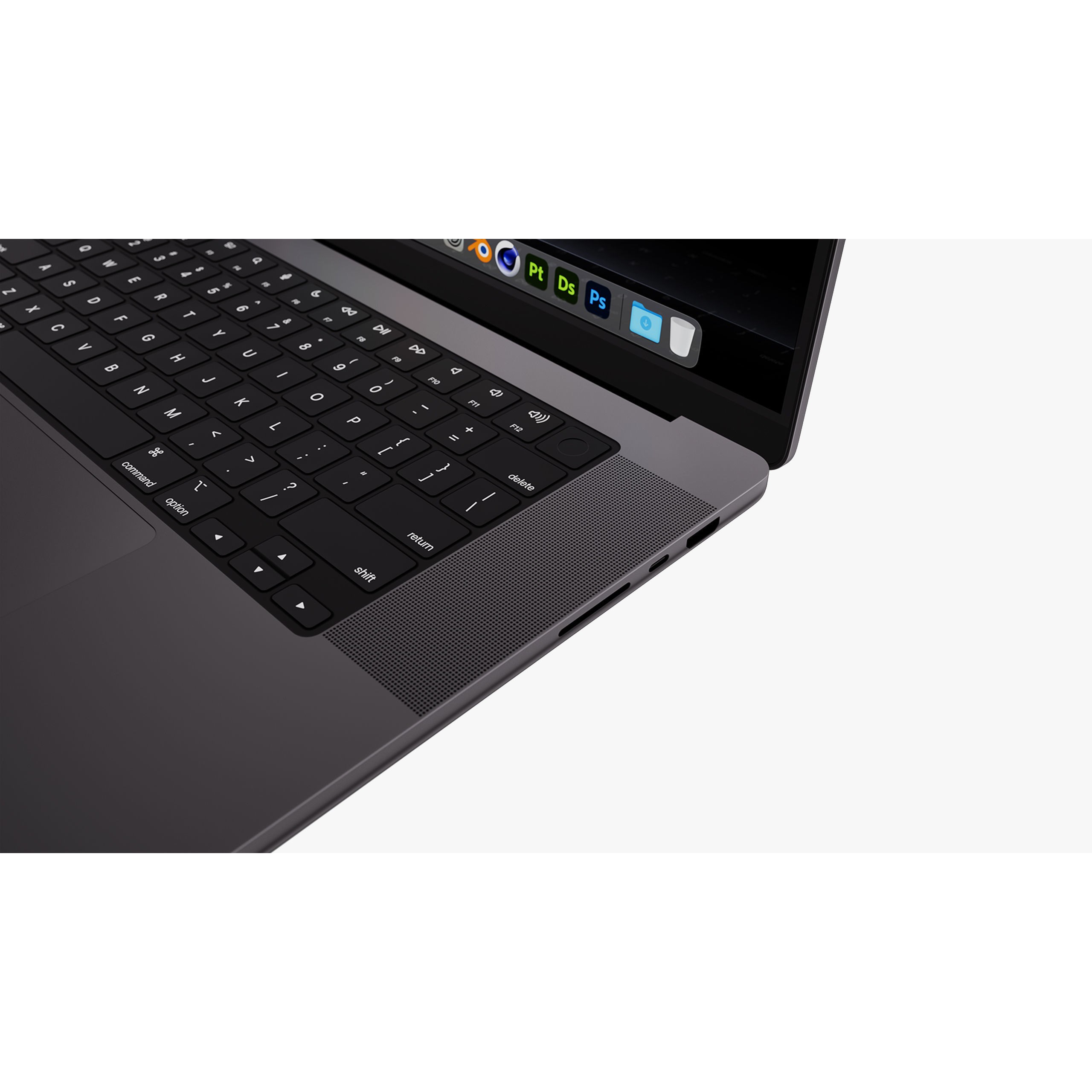 Apple MacBook Pro 14 & 16 inch Space Black - Game-Ready 3D Model - View 36