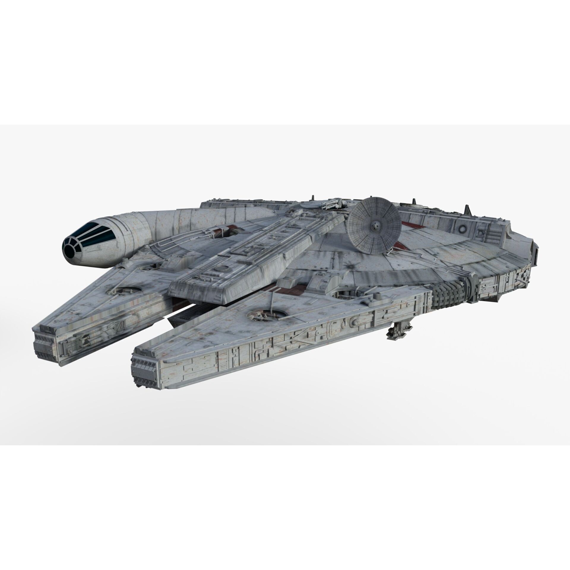 Millennium Falcon - Low-Poly Game-Ready 3D Model - View 12