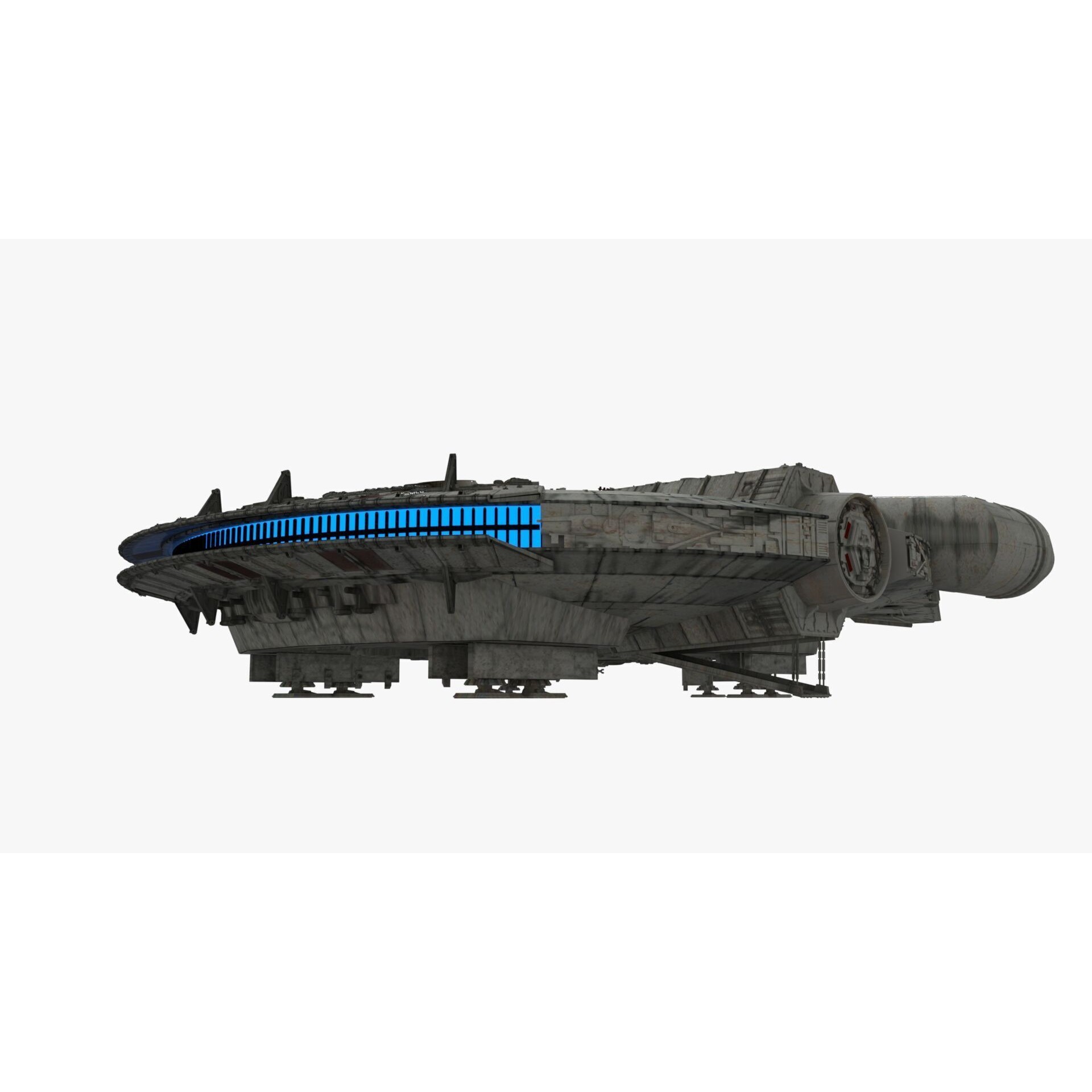Millennium Falcon - Low-Poly Game-Ready 3D Model - View 13