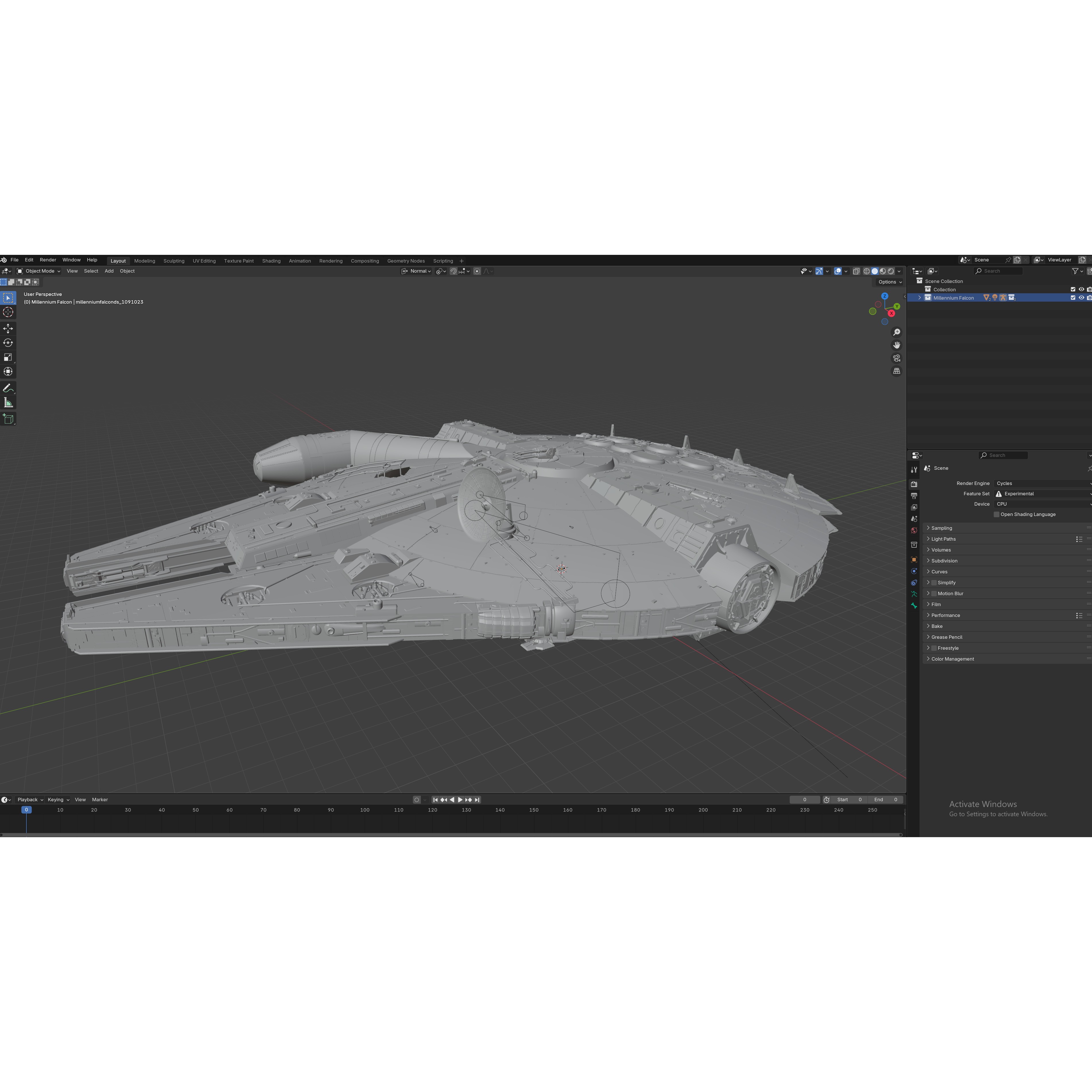 Millennium Falcon - Low-Poly Game-Ready 3D Model - View 20