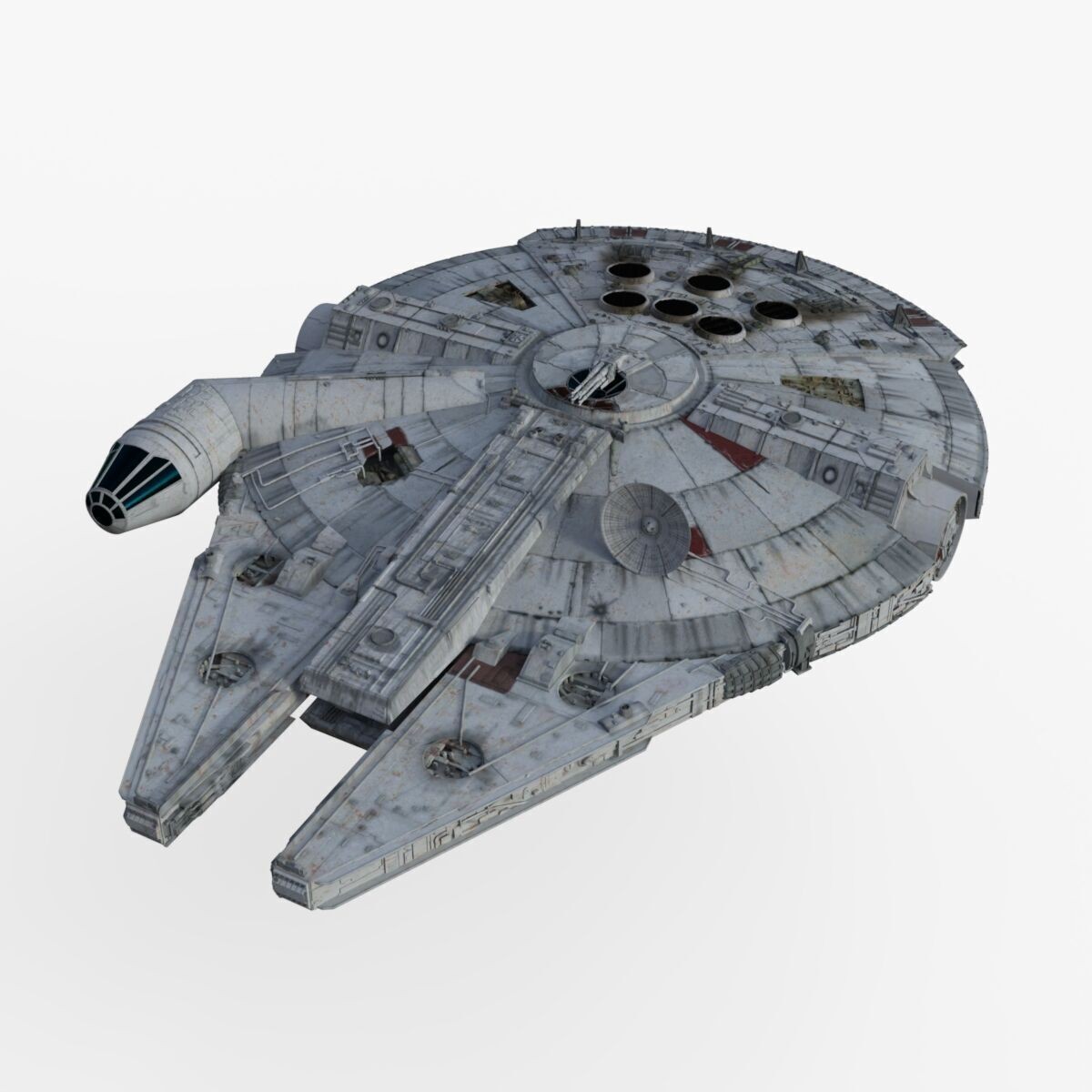 Millennium Falcon - Low-Poly Game-Ready 3D Model - View 21