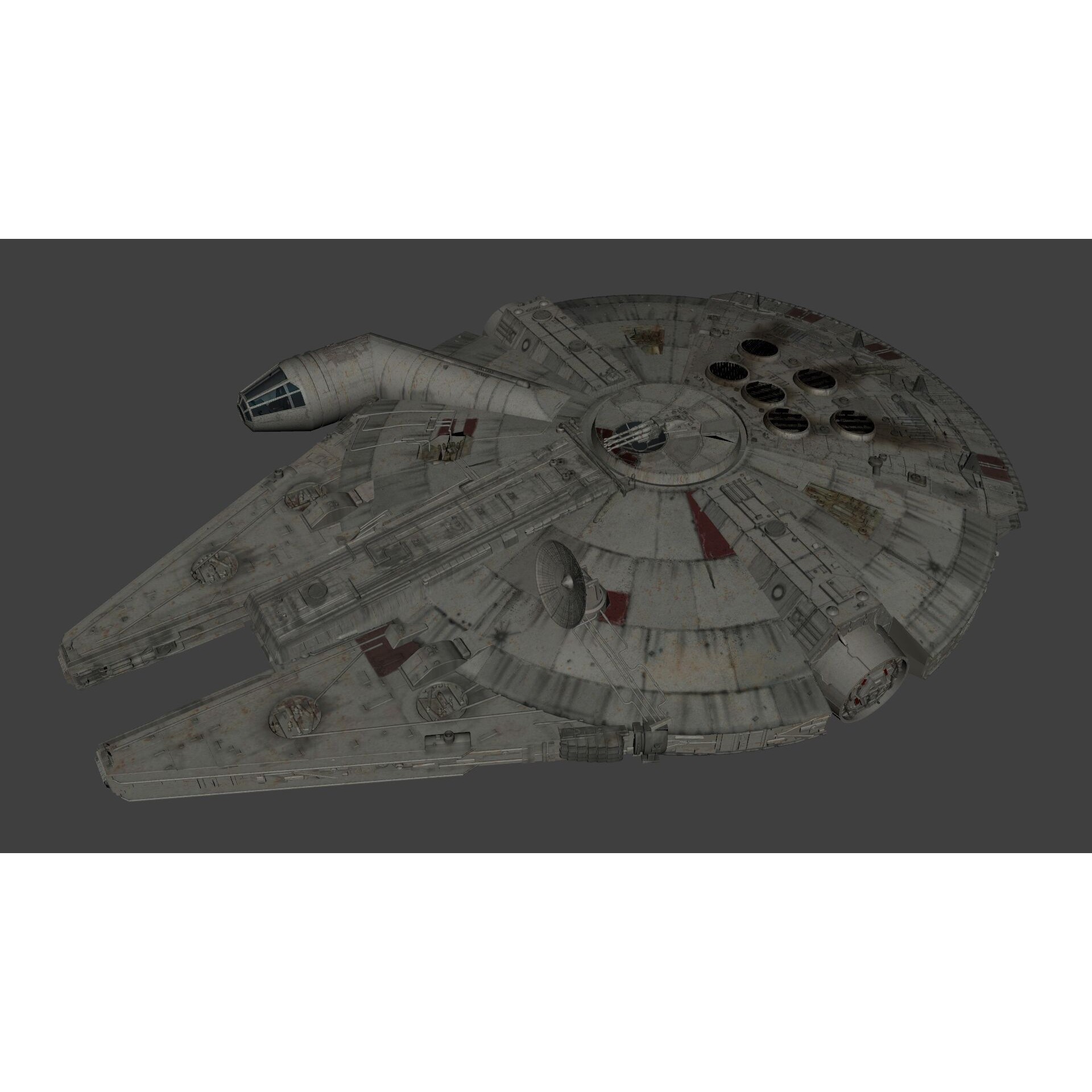 Millennium Falcon - Low-Poly Game-Ready 3D Model - View 22