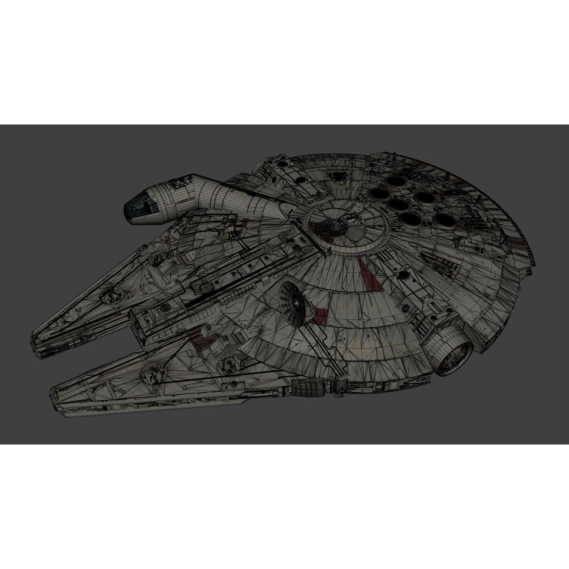 Millennium Falcon - Low-Poly Game-Ready 3D Model - View 23