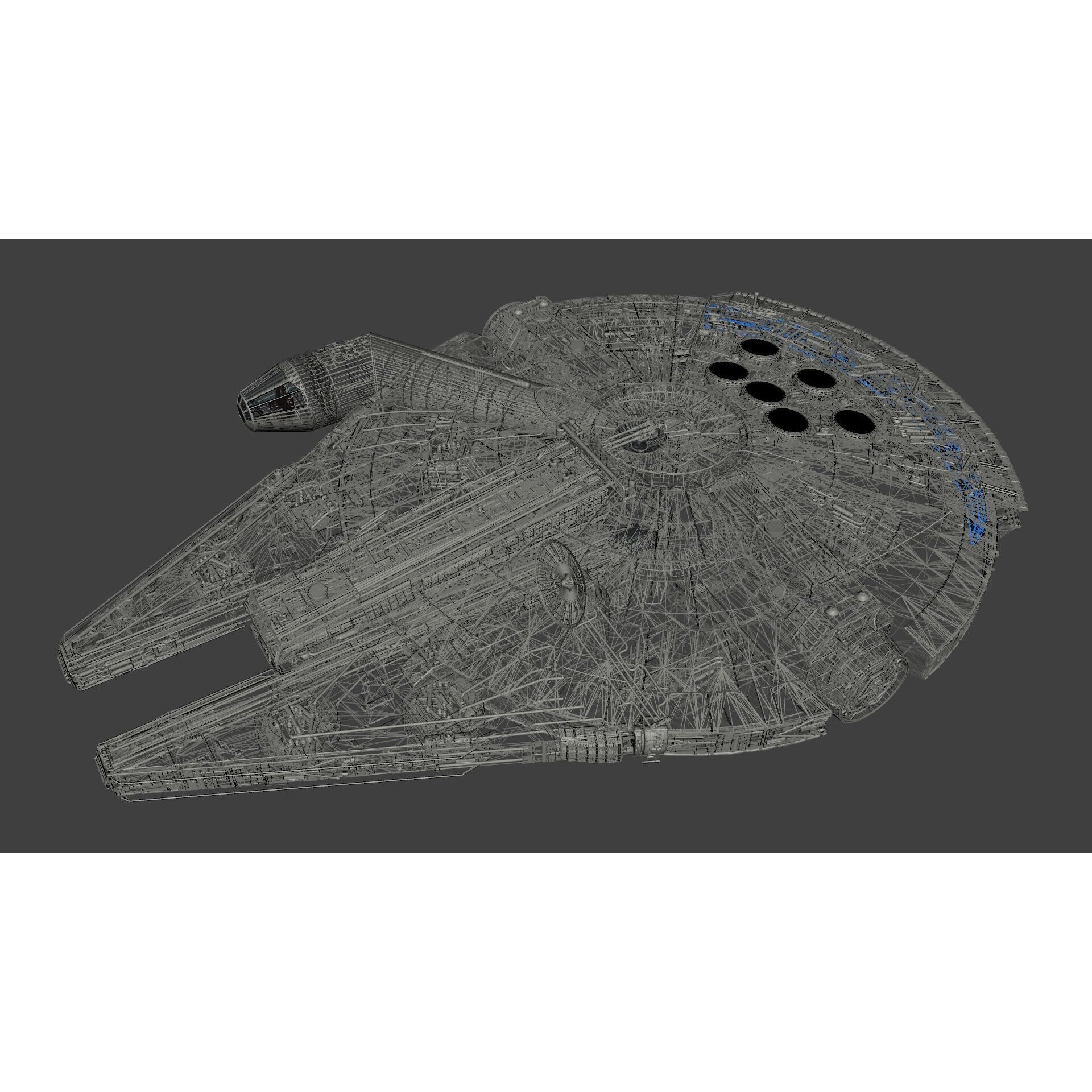 Millennium Falcon - Low-Poly Game-Ready 3D Model - View 24