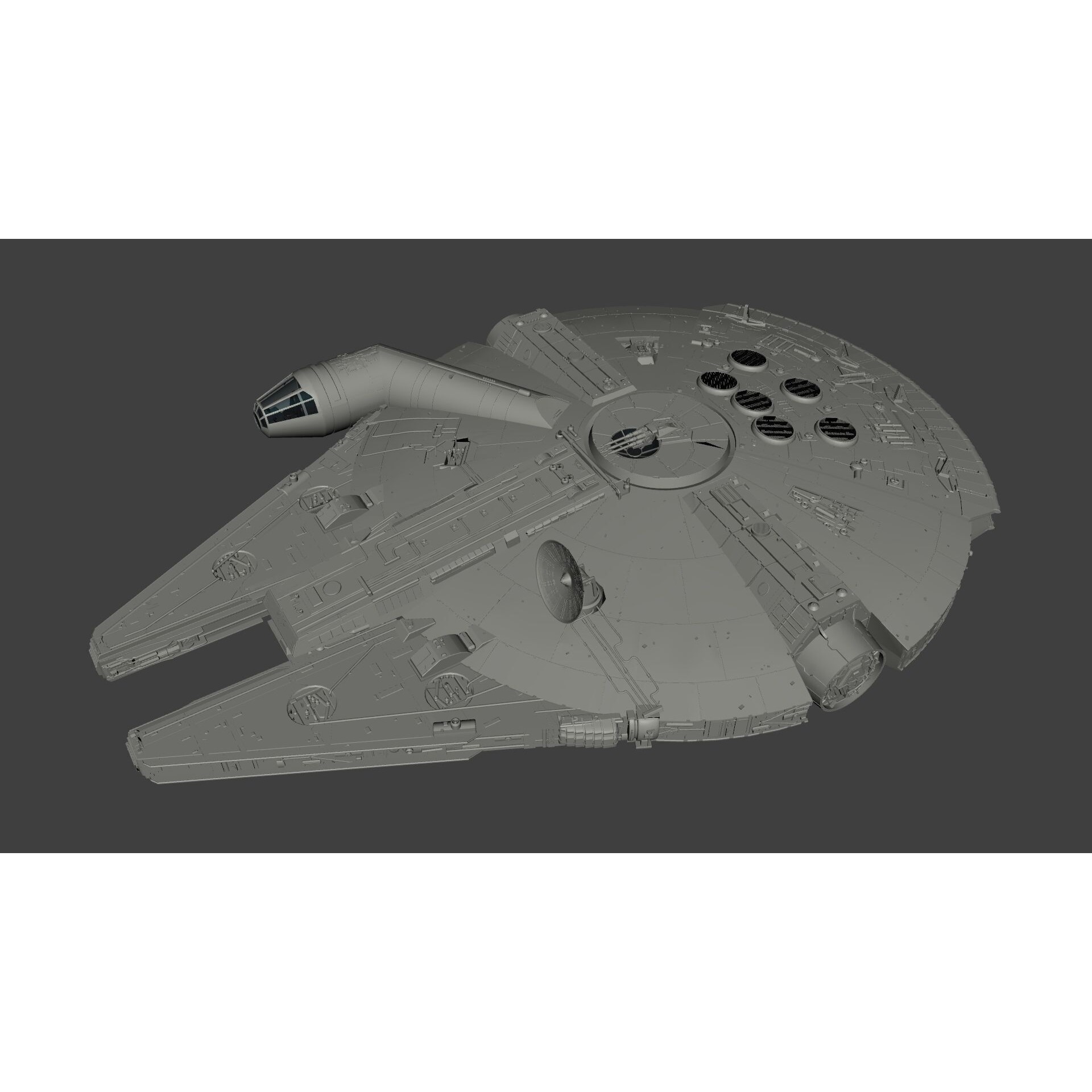 Millennium Falcon - Low-Poly Game-Ready 3D Model - View 25