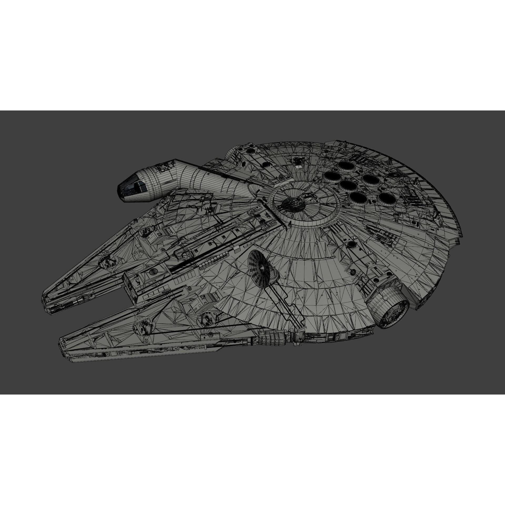 Millennium Falcon - Low-Poly Game-Ready 3D Model - View 26