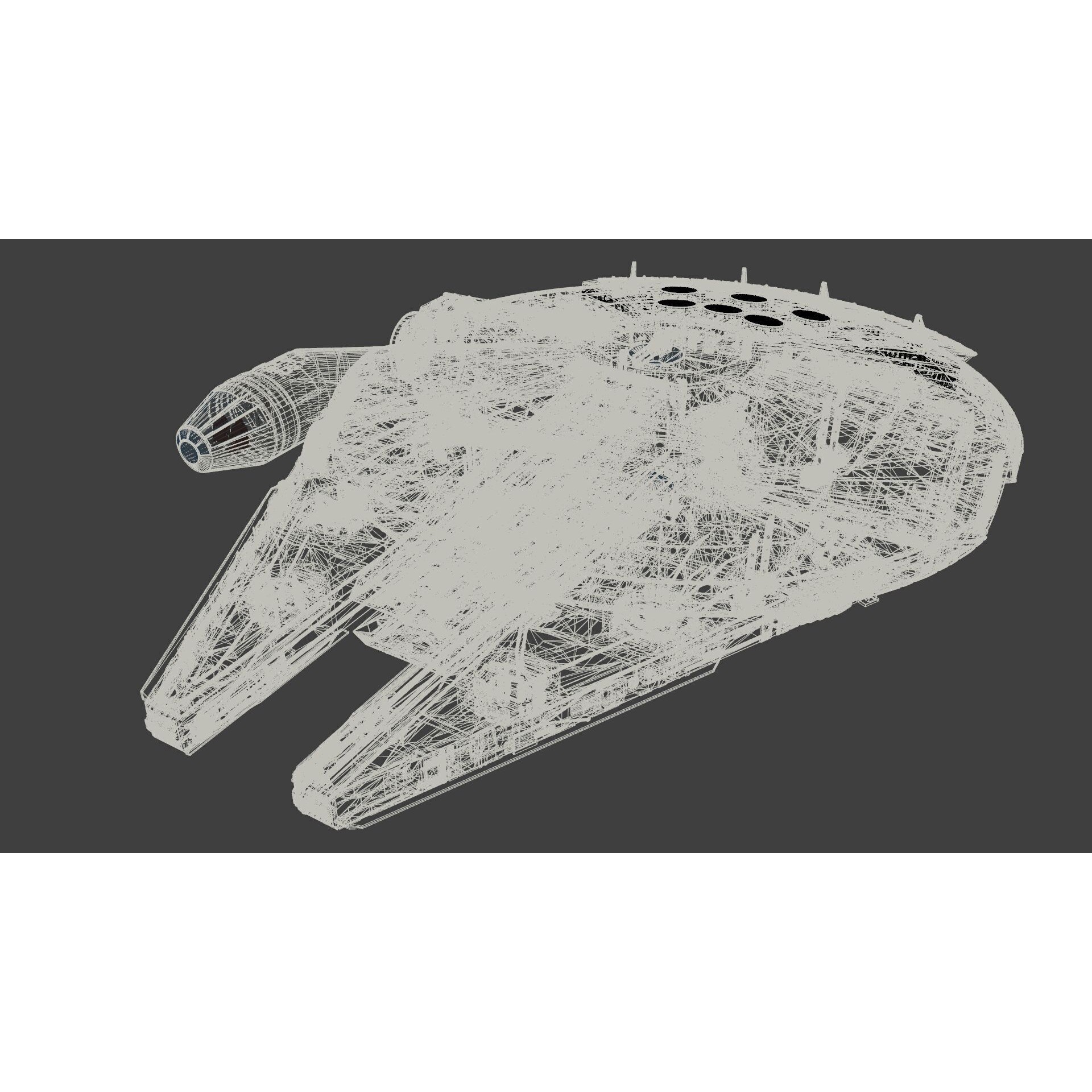 Millennium Falcon - Low-Poly Game-Ready 3D Model - View 27