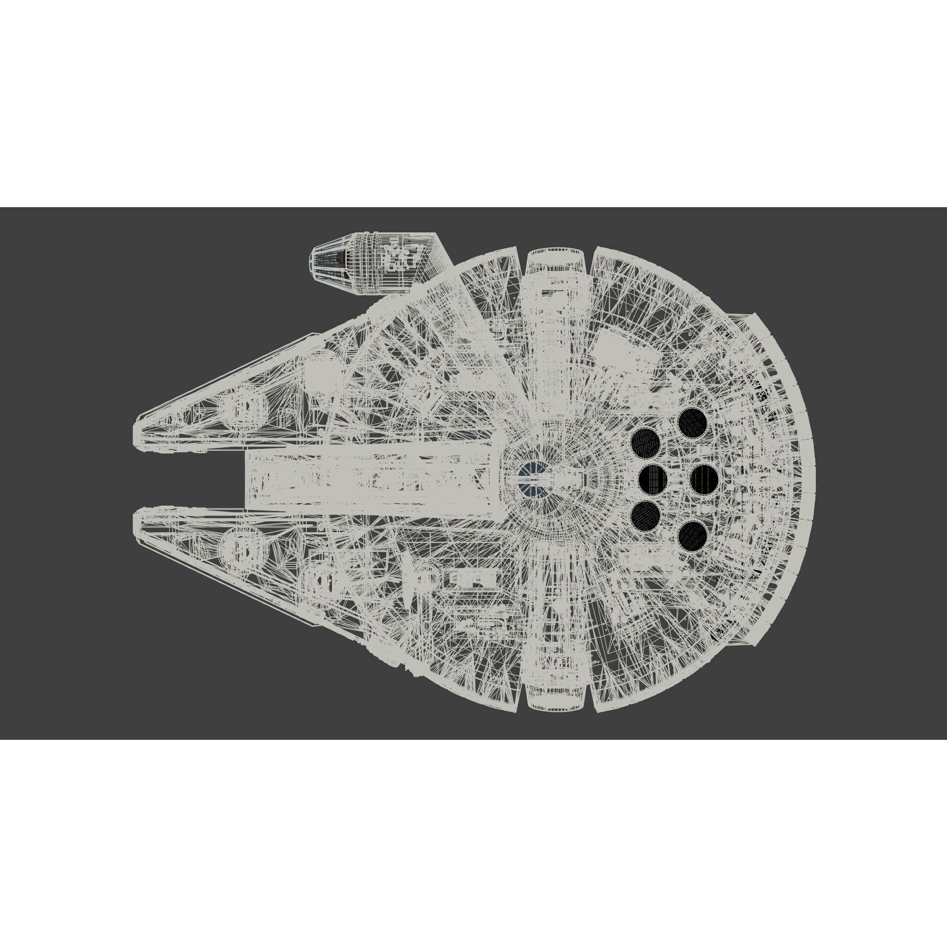 Millennium Falcon - Low-Poly Game-Ready 3D Model - View 28