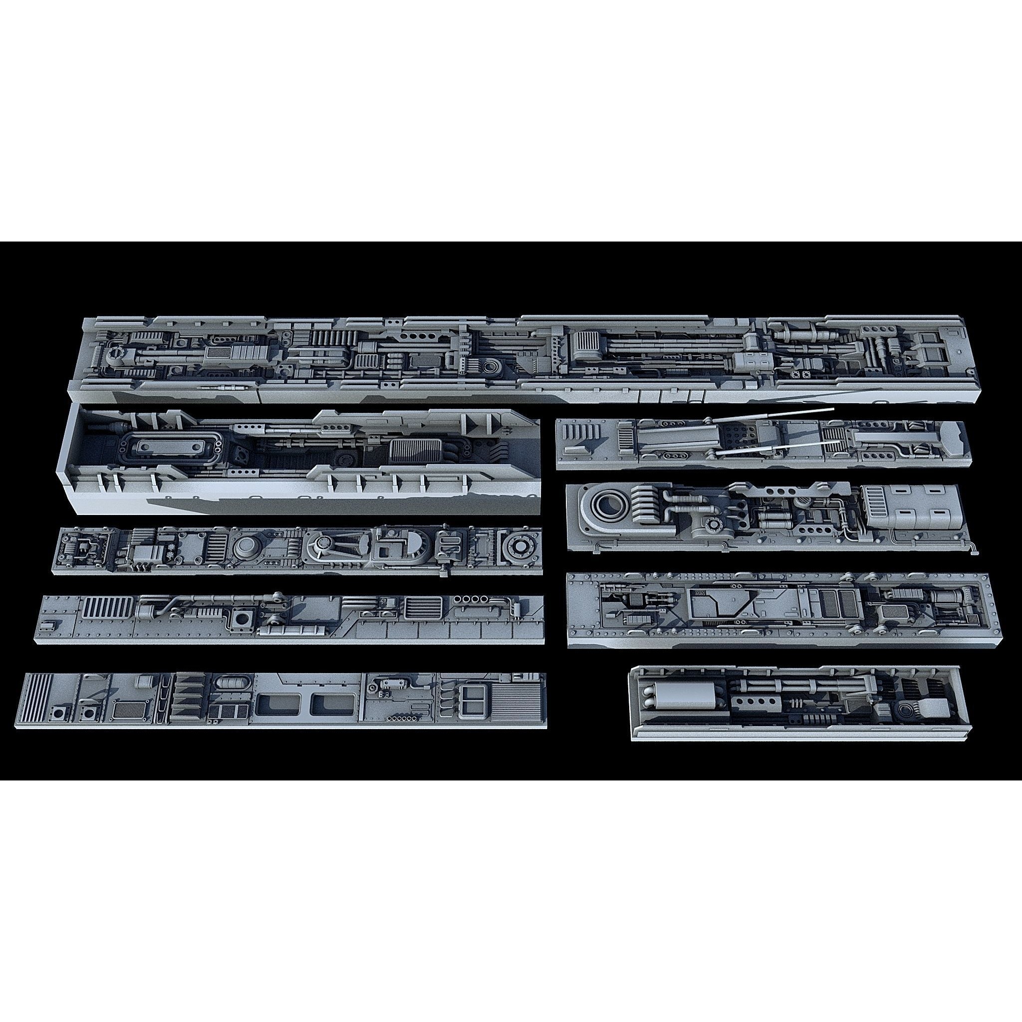 Sci-Fi KitBash and Props Pack Part Three - Game-Ready 3D Model - View 3
