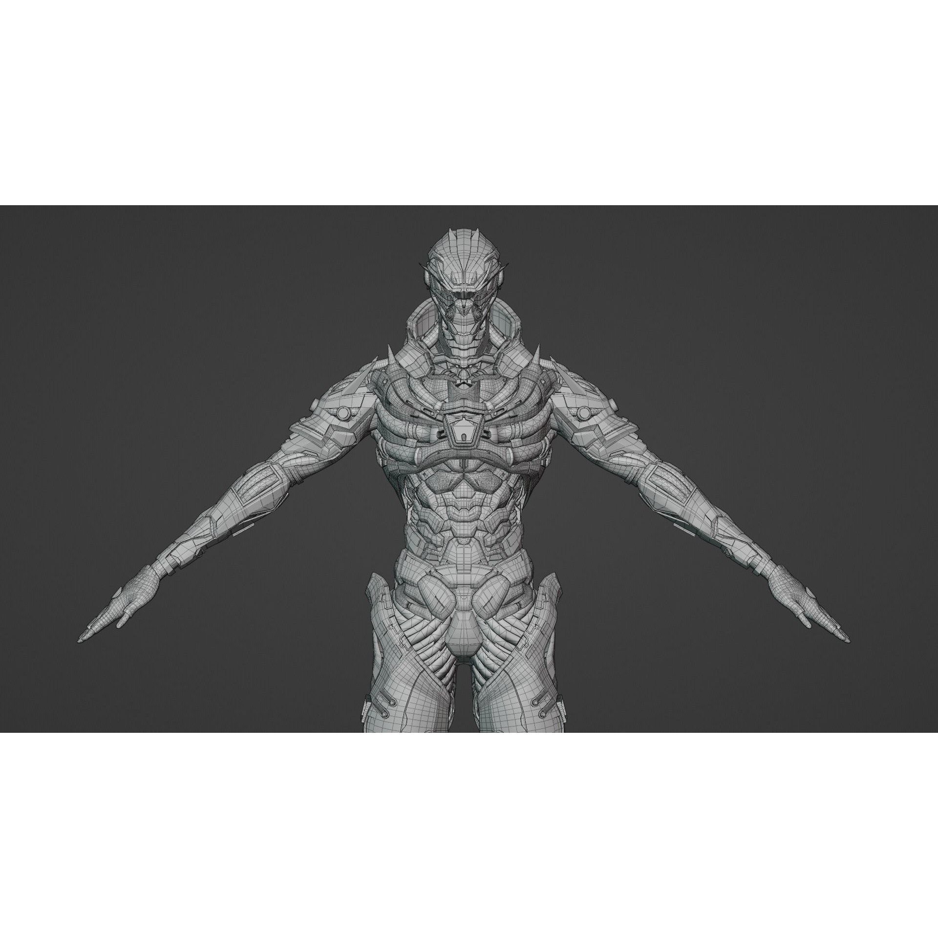 Cyberpunk Combat Armor Character - Low-Poly 3D Model