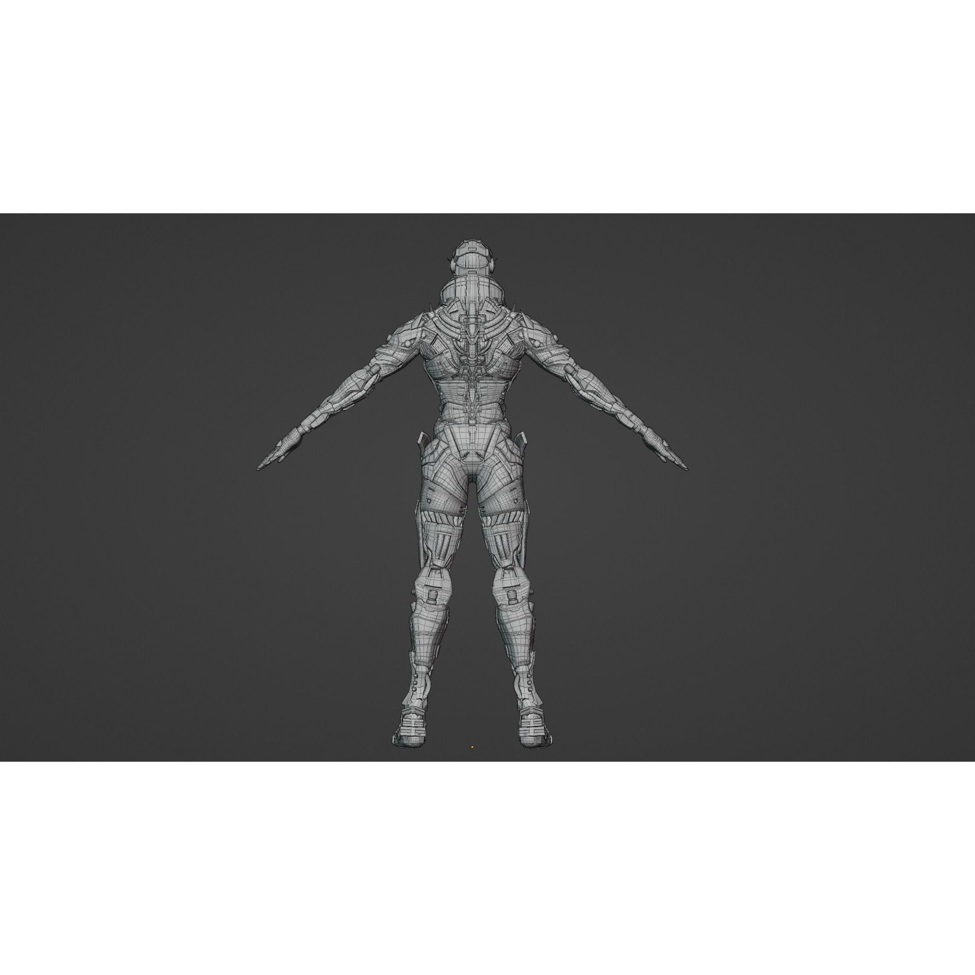 Cyberpunk Combat Armor Character - Low-Poly 3D Model - View 15