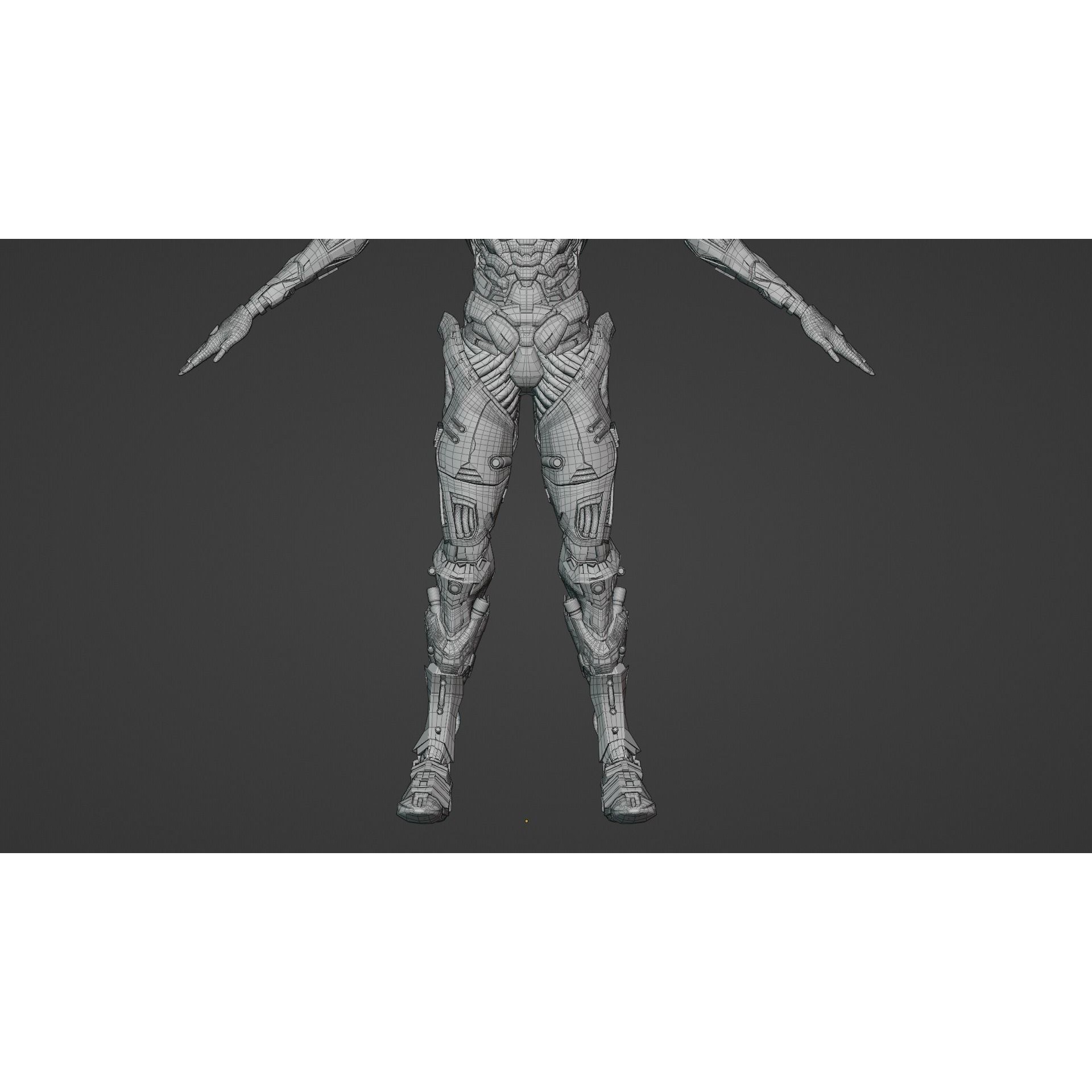 Cyberpunk Combat Armor Character - Low-Poly 3D Model - View 16