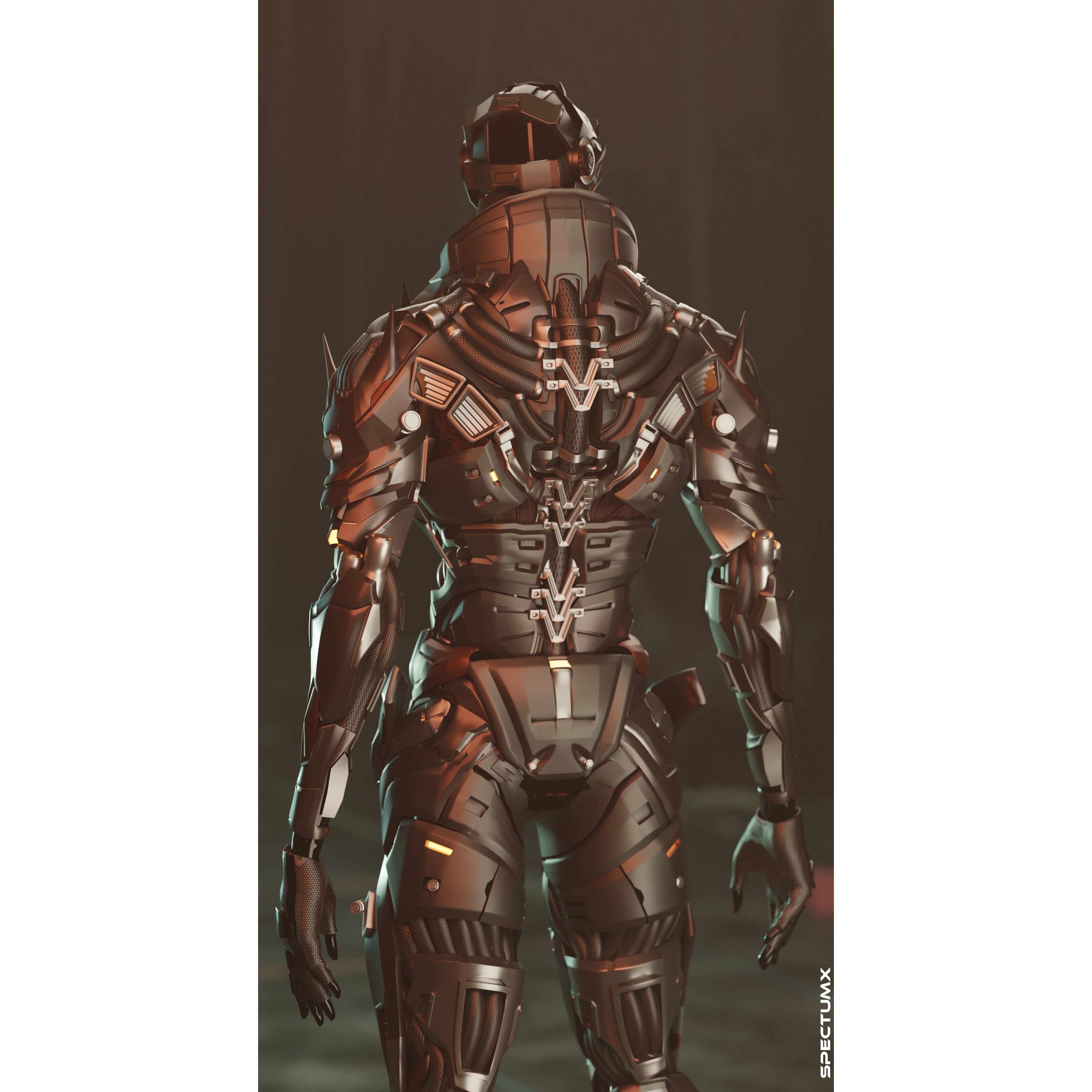 Cyberpunk Combat Armor Character - Low-Poly 3D Model - View 7