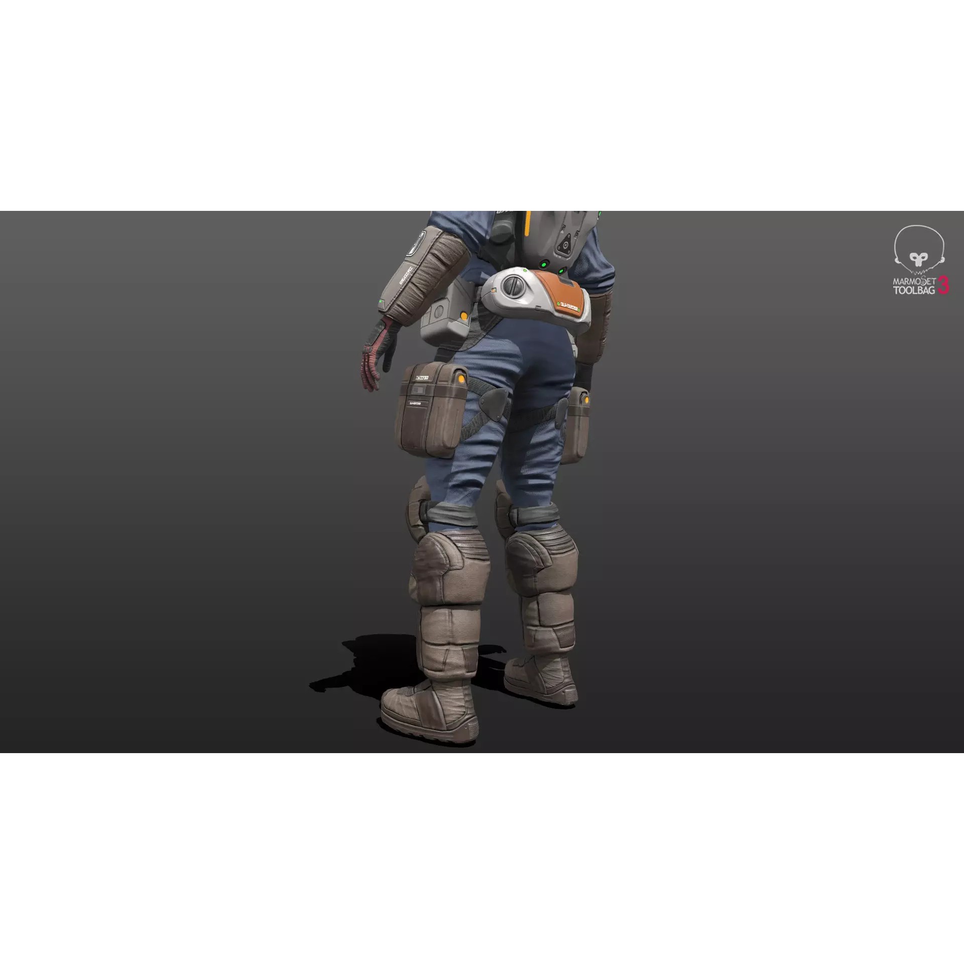 Space Marshal Female - Low-Poly Game-Ready 3D Model - View 10