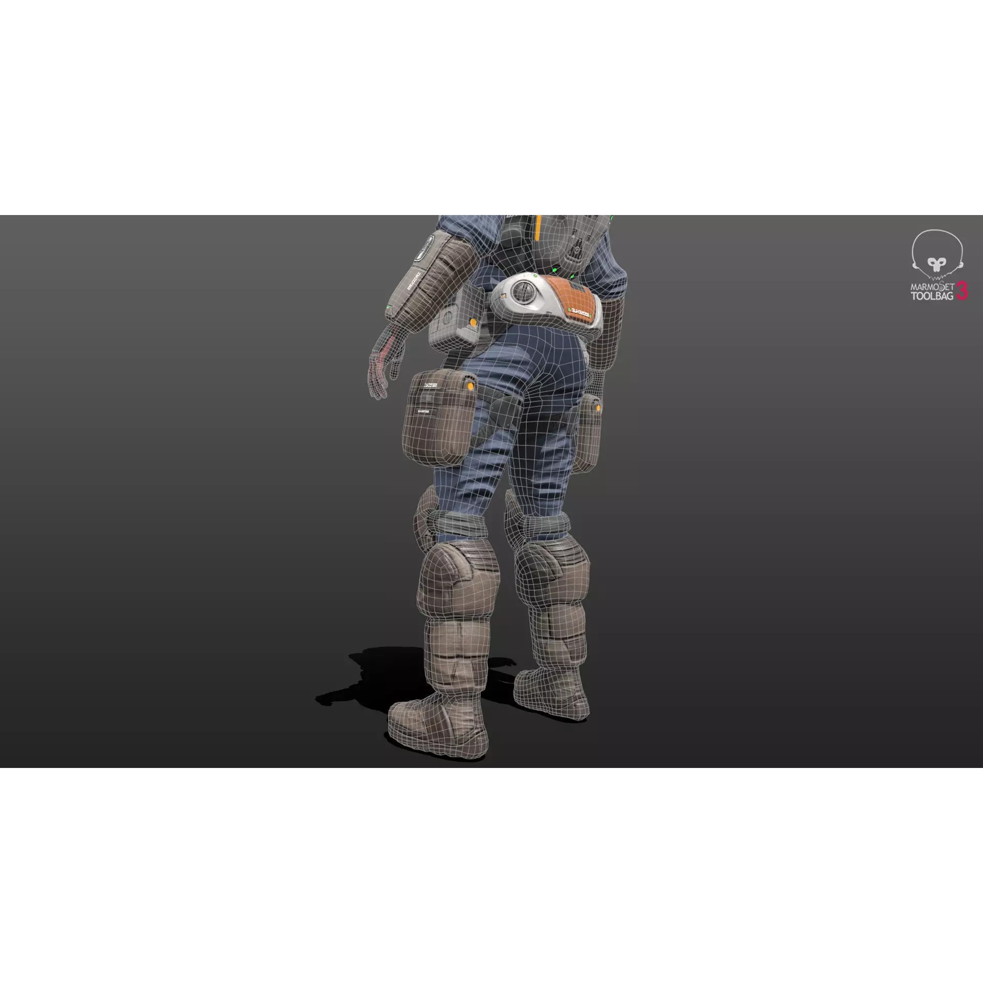 Space Marshal Female - Low-Poly Game-Ready 3D Model - View 11