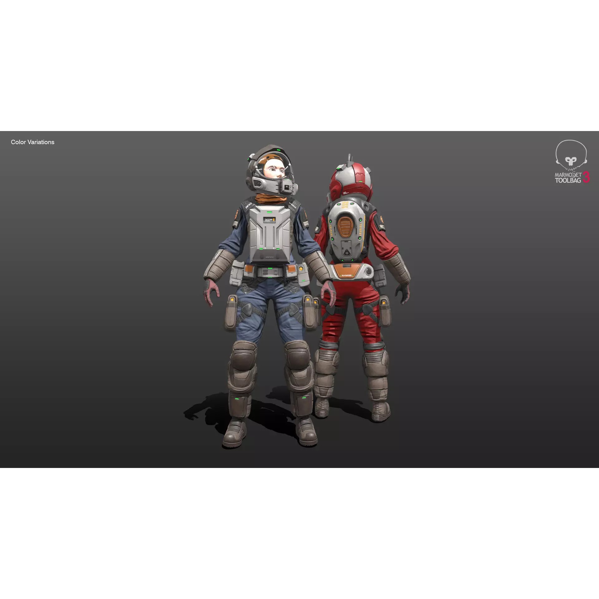Space Marshal Female - Low-Poly Game-Ready 3D Model - View 12