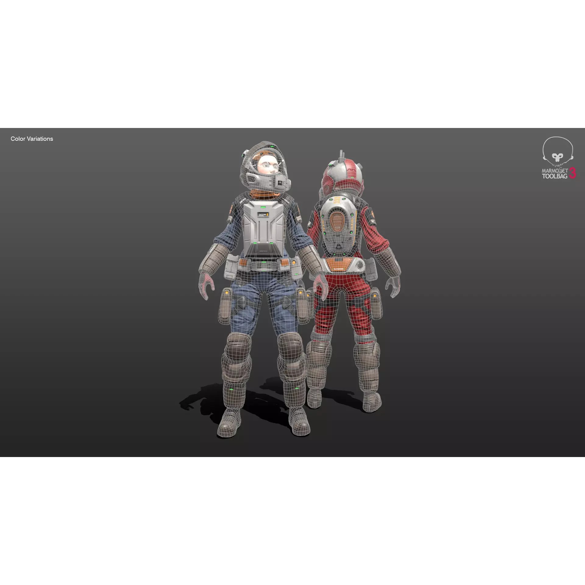 Space Marshal Female - Low-Poly Game-Ready 3D Model - View 13