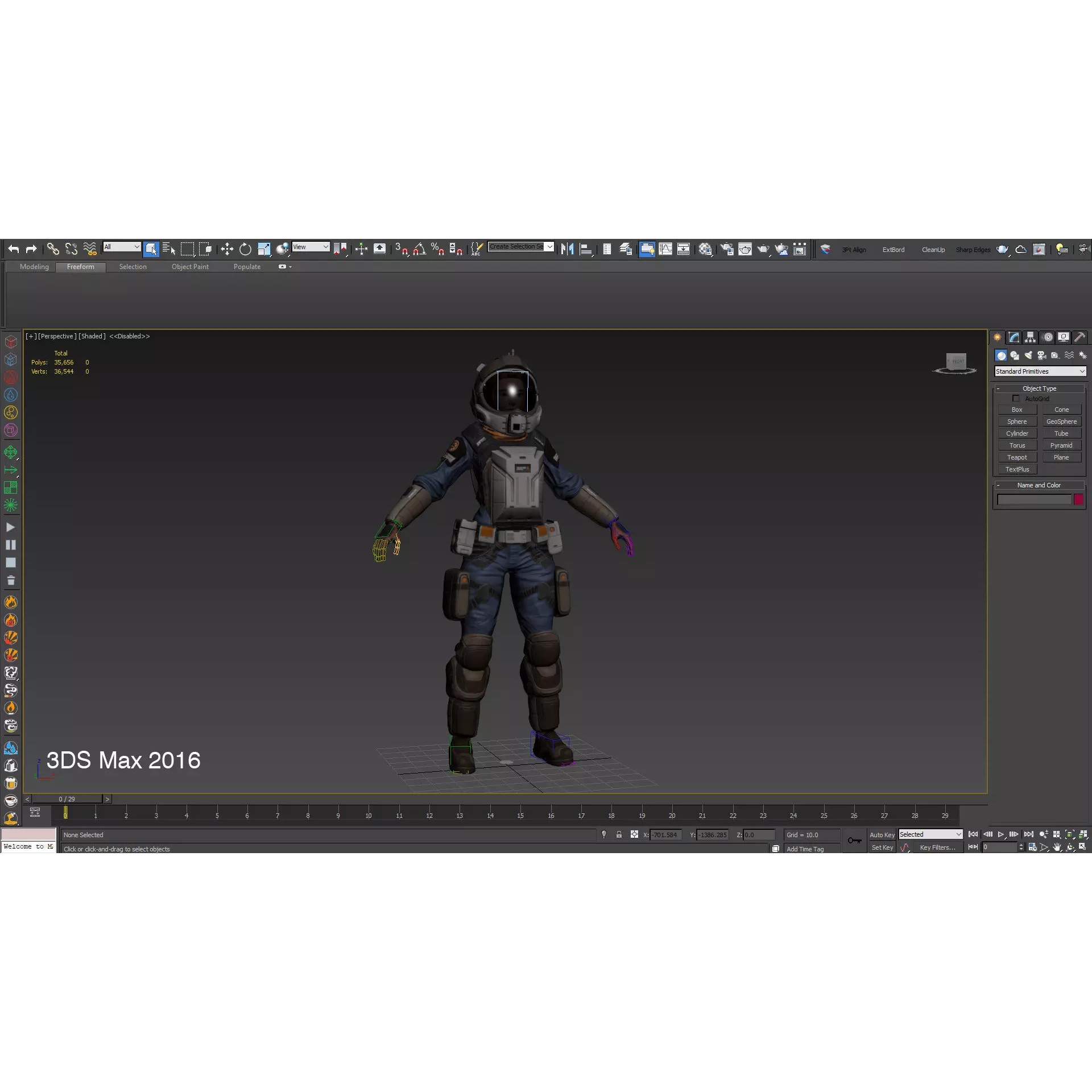 Space Marshal Female - Low-Poly Game-Ready 3D Model - View 14