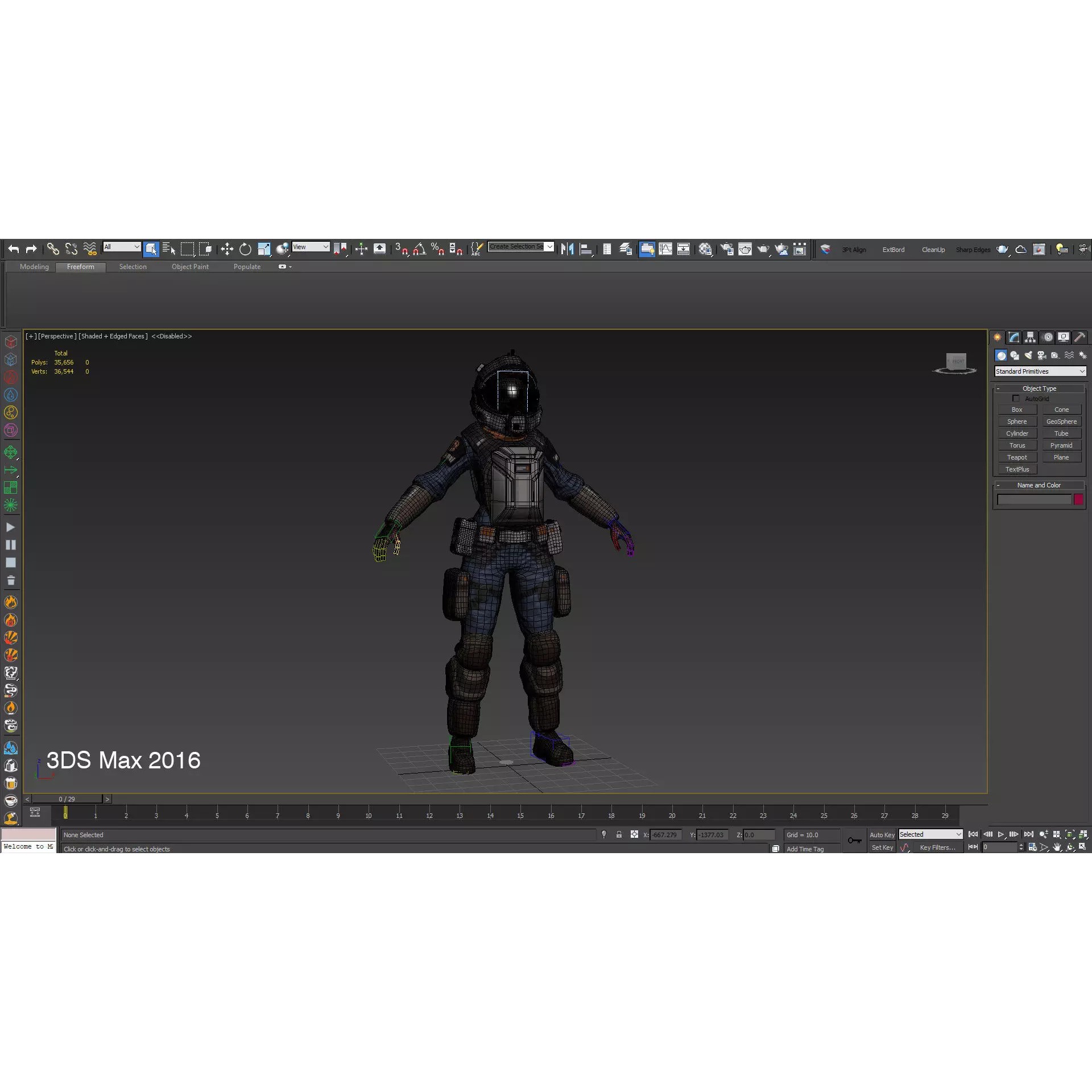 Space Marshal Female - Low-Poly Game-Ready 3D Model - View 15