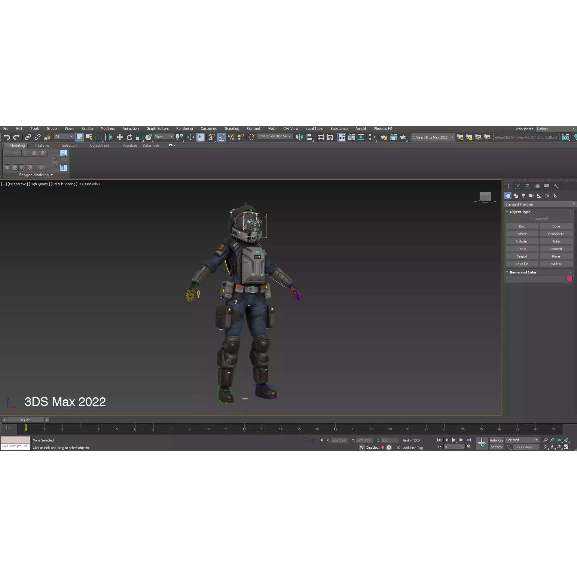 Space Marshal Female - Low-Poly Game-Ready 3D Model - View 20