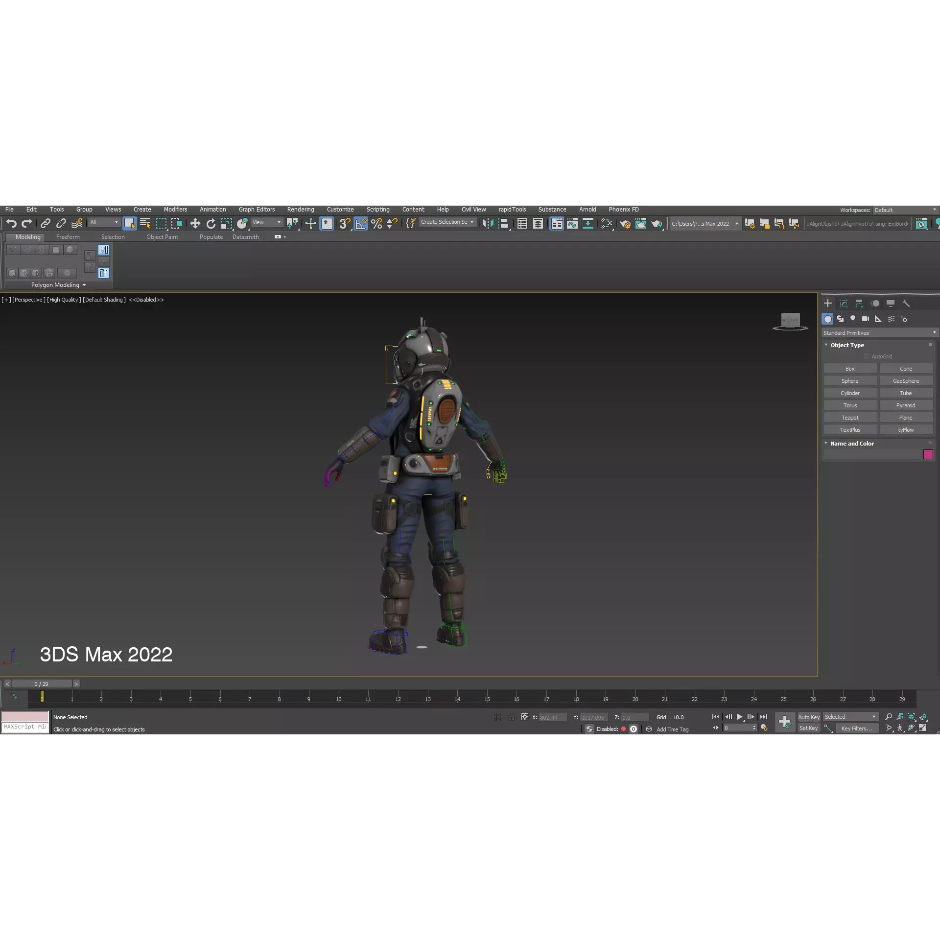 Space Marshal Female - Low-Poly Game-Ready 3D Model - View 21