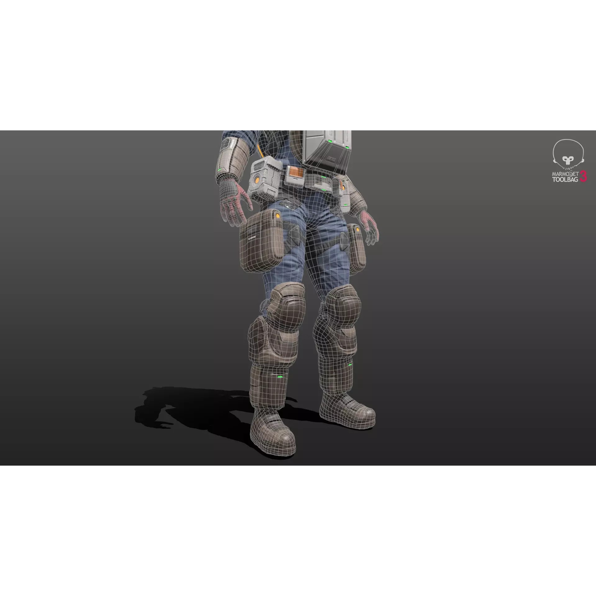 Space Marshal Female - Low-Poly Game-Ready 3D Model - View 7