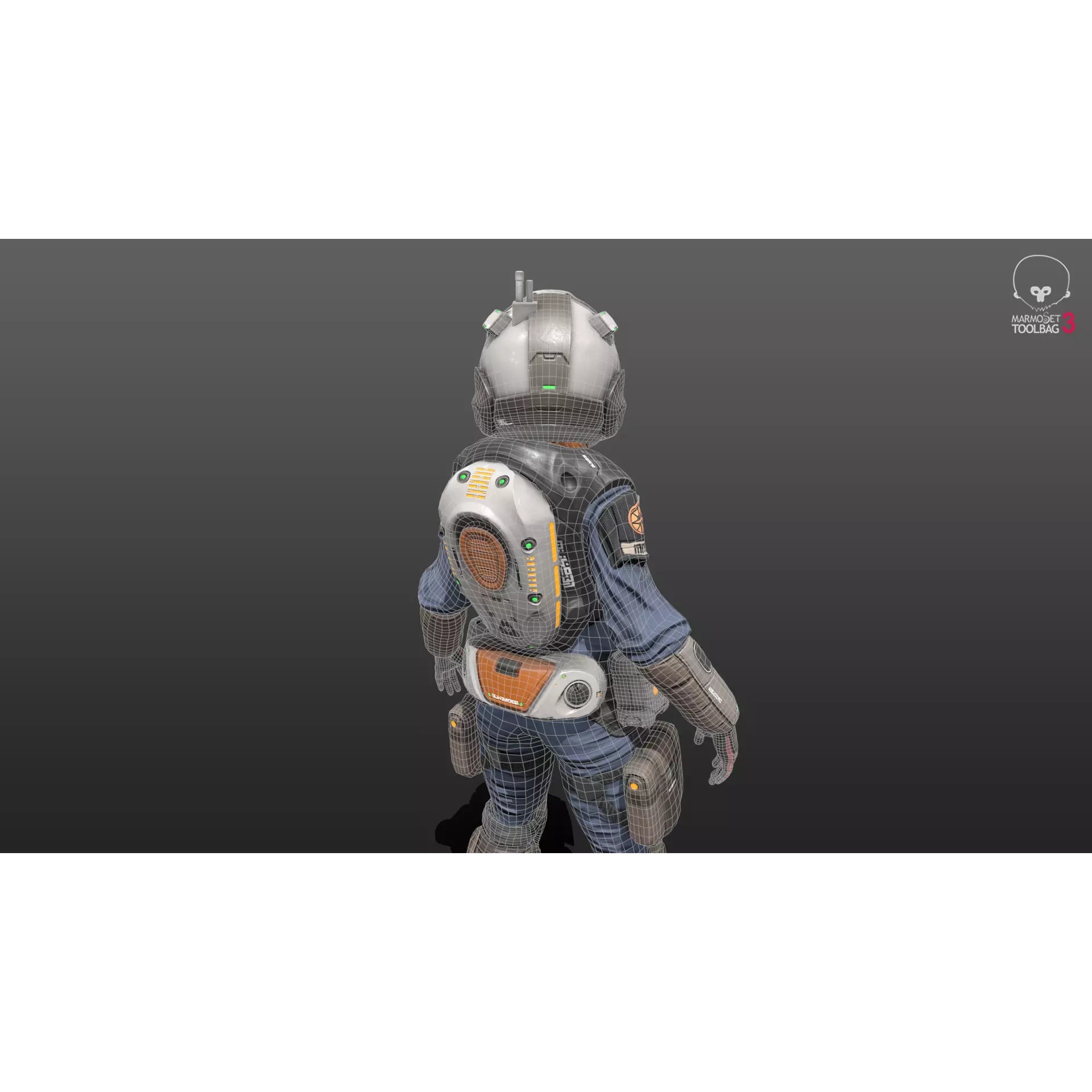 Space Marshal Female - Low-Poly Game-Ready 3D Model - View 9