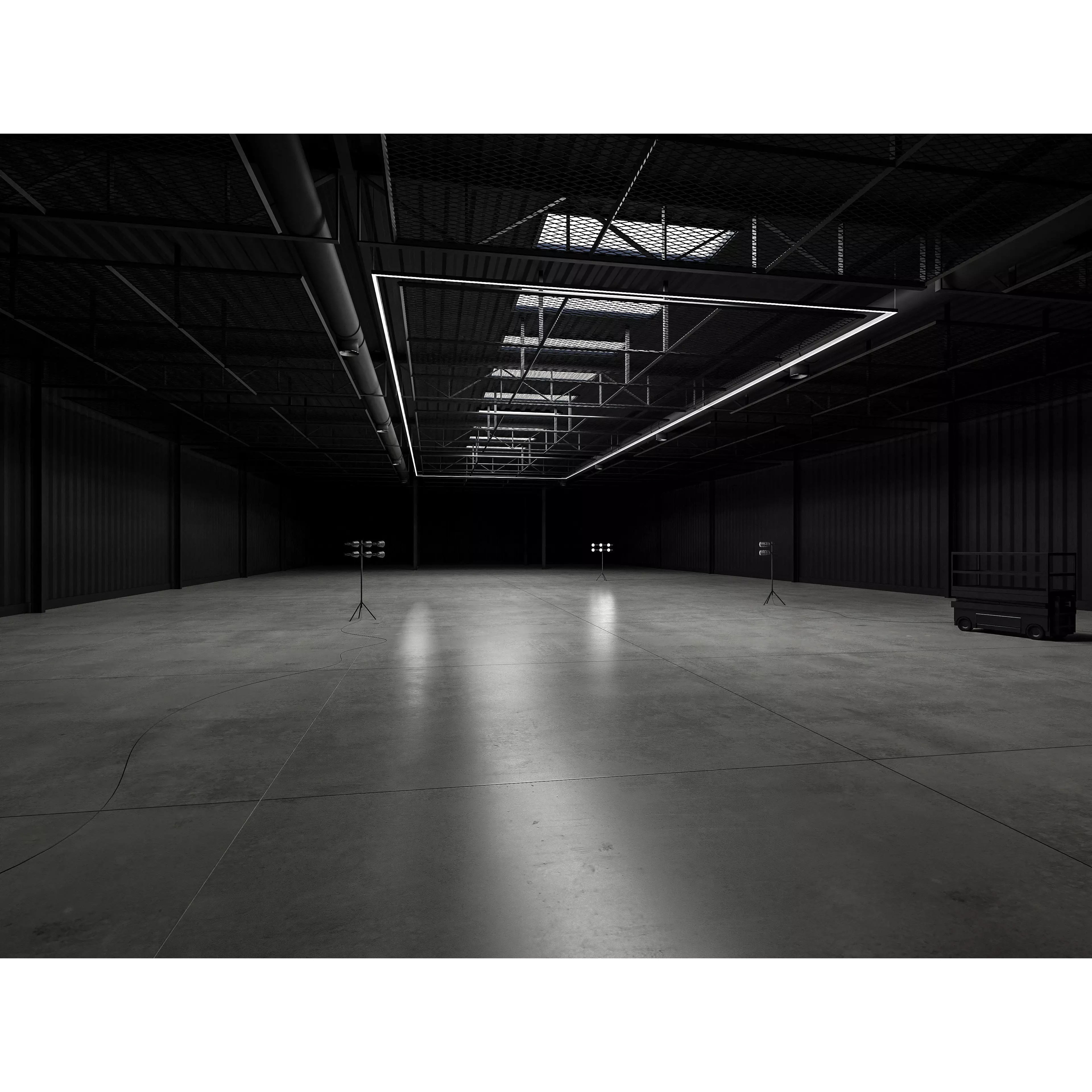 Hangar Interior - Low-Poly Game-Ready 3D Model - View 2