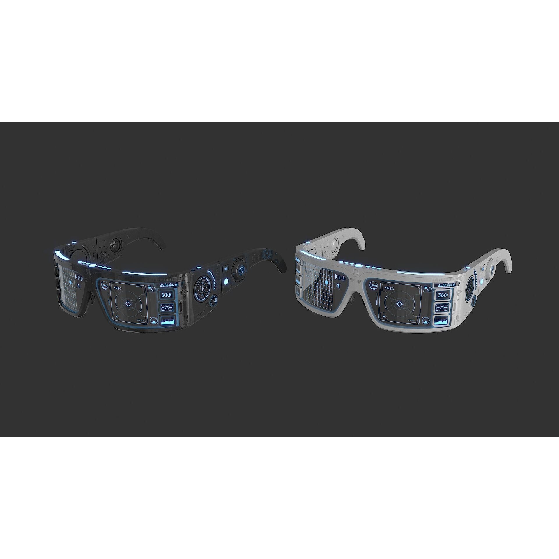 Sci Fi Smart Glasses - Low-Poly Game-Ready 3D Model - View 10