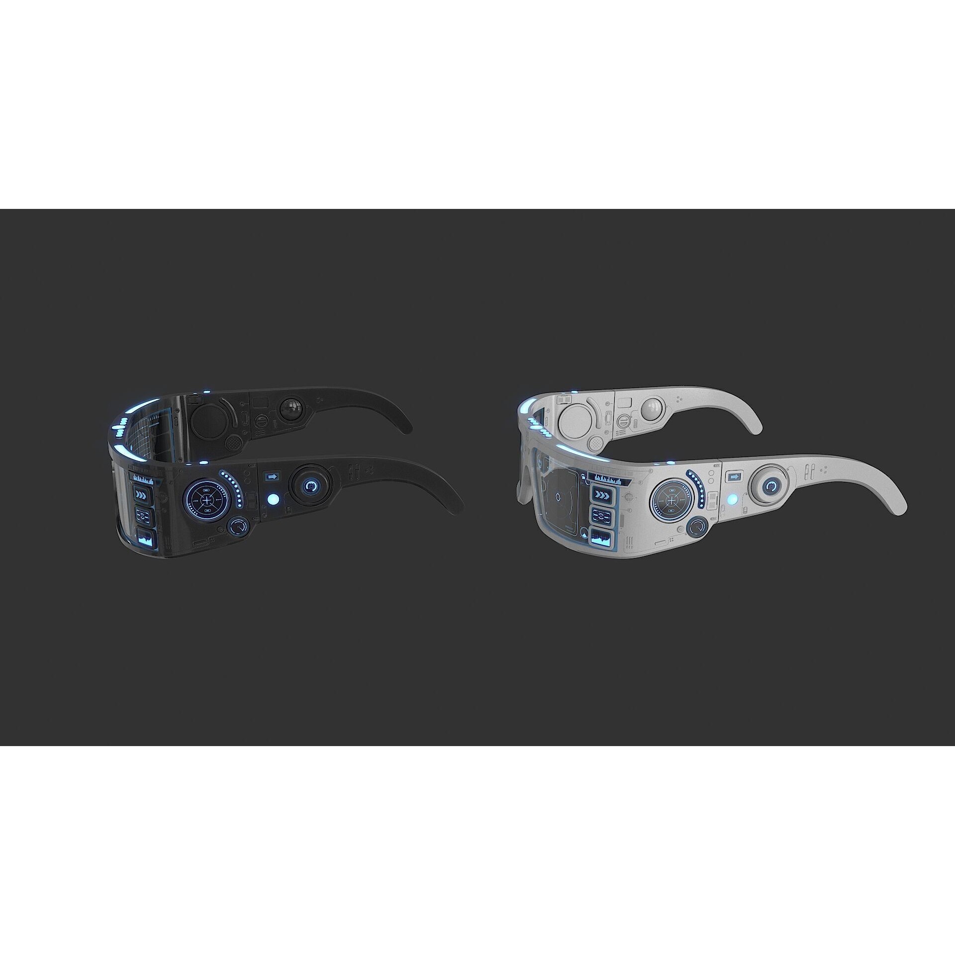 Sci Fi Smart Glasses - Low-Poly Game-Ready 3D Model - View 11