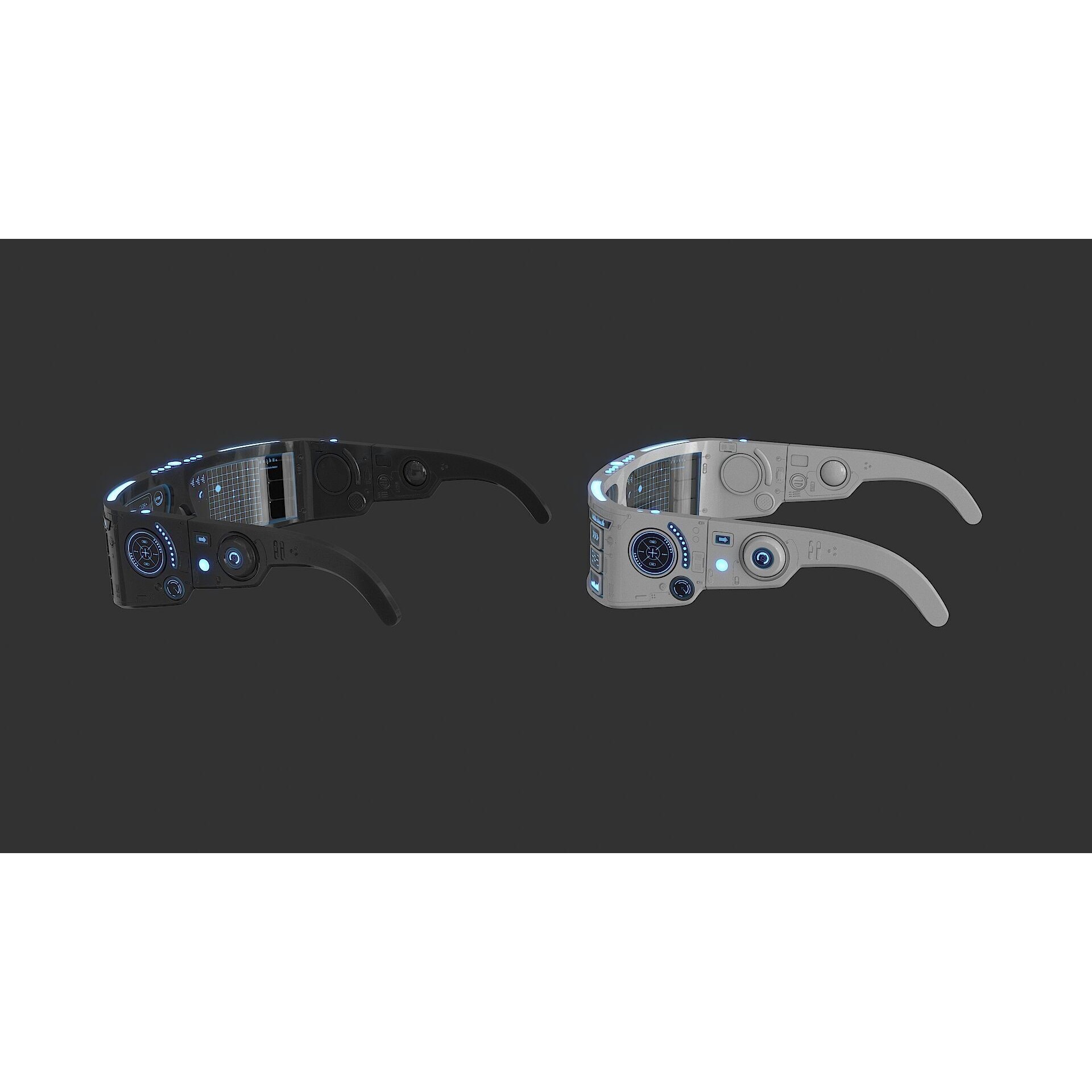 Sci Fi Smart Glasses - Low-Poly Game-Ready 3D Model - View 12