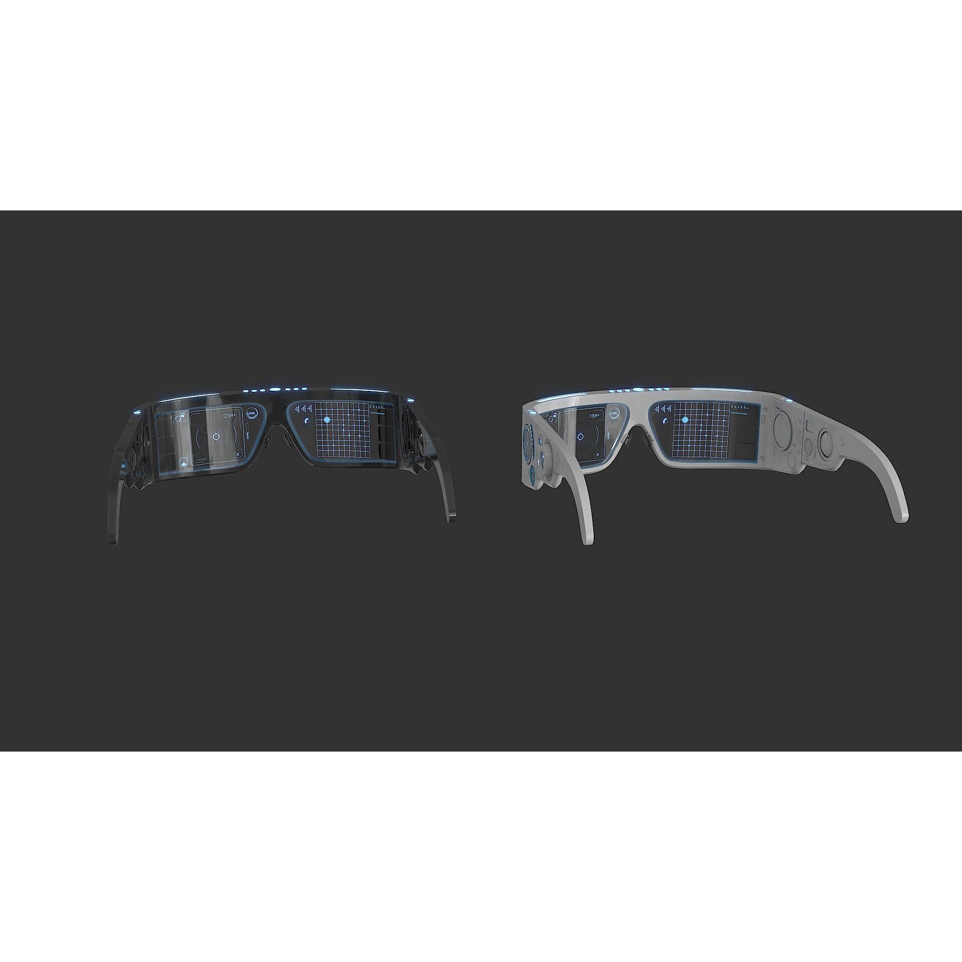Sci Fi Smart Glasses - Low-Poly Game-Ready 3D Model - View 13