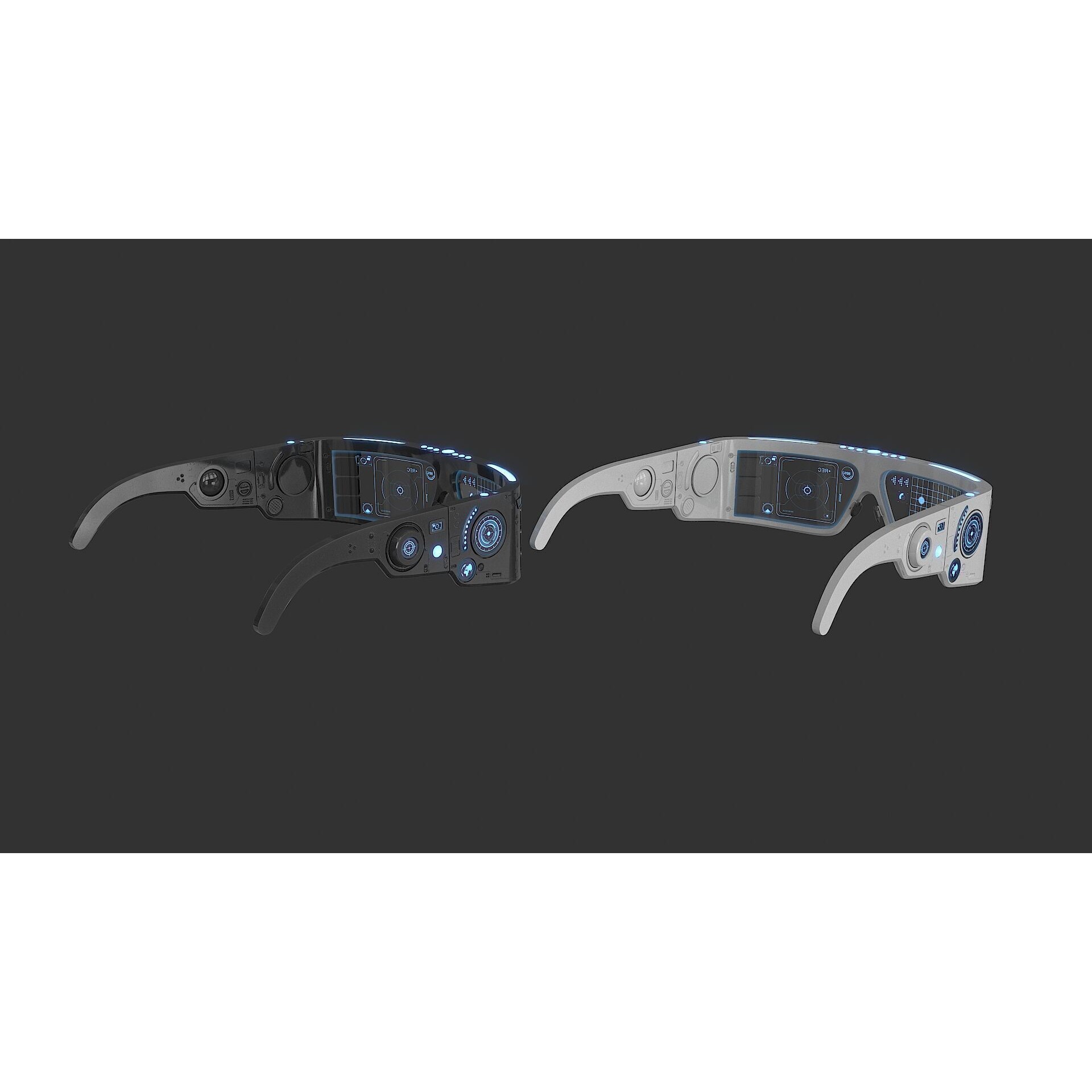 Sci Fi Smart Glasses - Low-Poly Game-Ready 3D Model - View 14