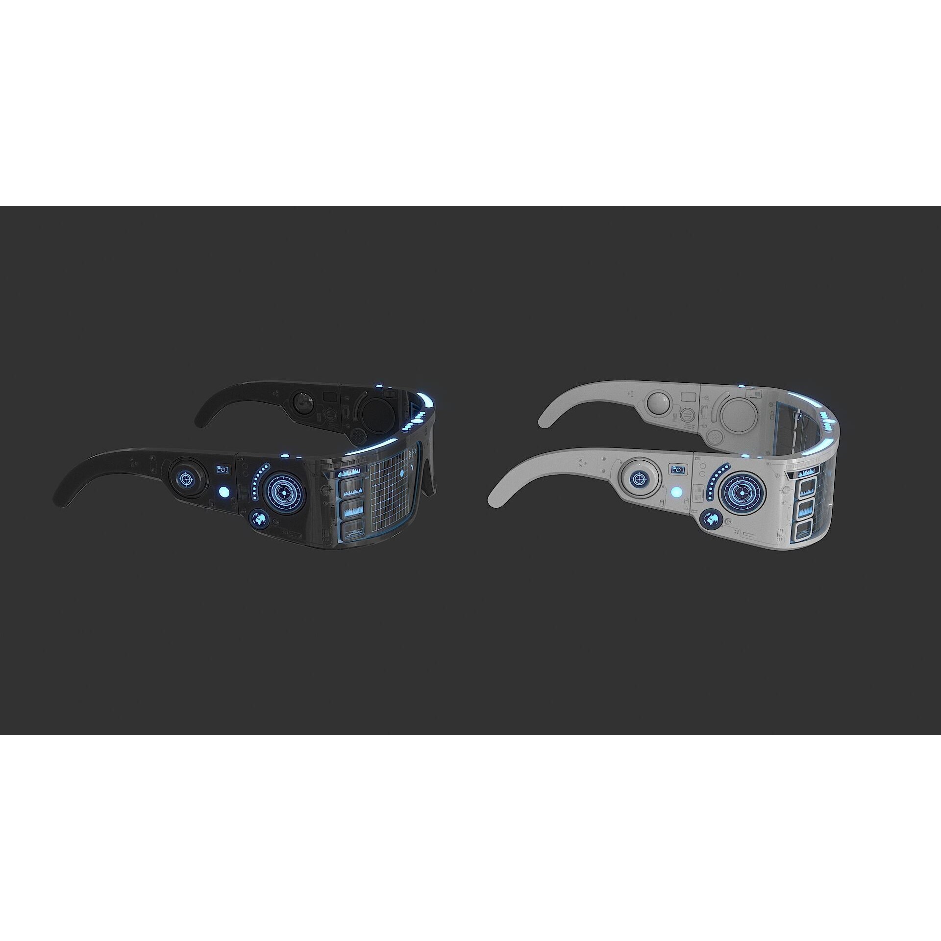 Sci Fi Smart Glasses - Low-Poly Game-Ready 3D Model - View 15