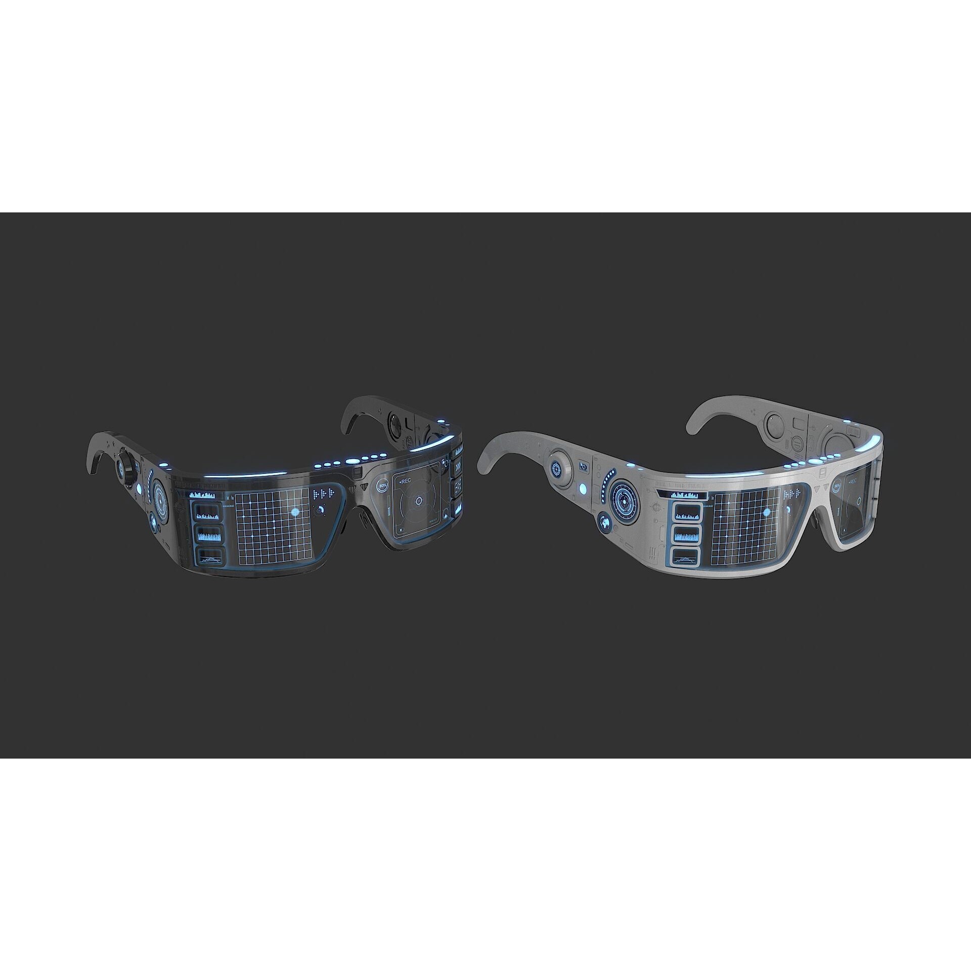 Sci Fi Smart Glasses - Low-Poly Game-Ready 3D Model - View 16