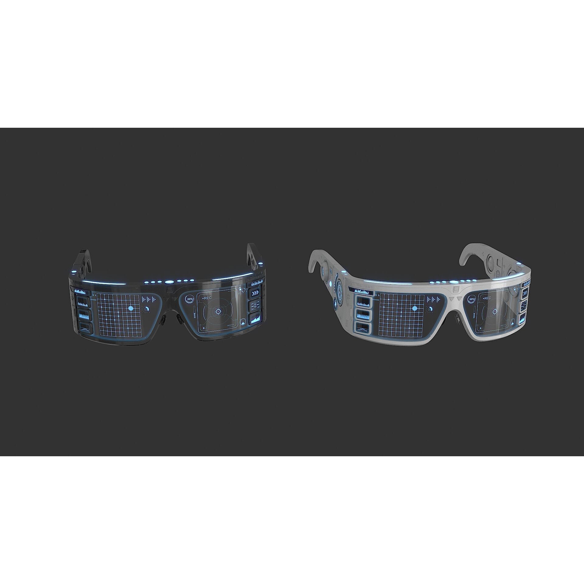 Sci Fi Smart Glasses - Low-Poly Game-Ready 3D Model - View 17