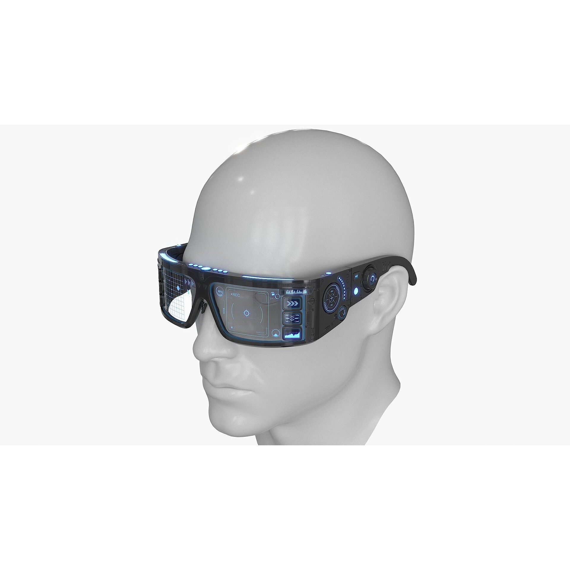 Sci Fi Smart Glasses - Low-Poly Game-Ready 3D Model - View 3