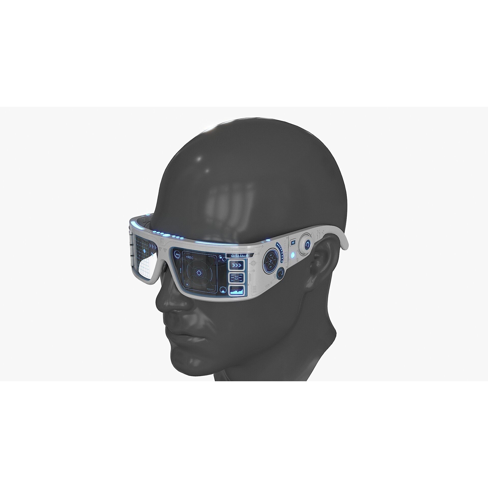 Sci Fi Smart Glasses - Low-Poly Game-Ready 3D Model - View 4