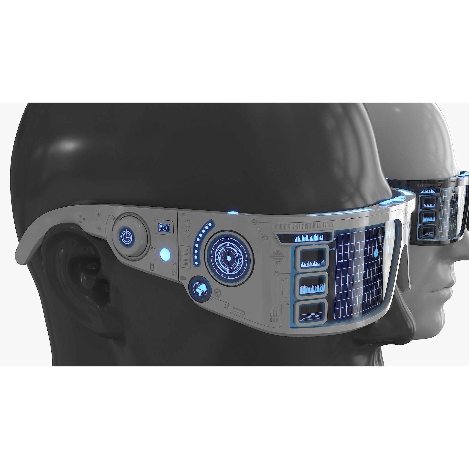 Sci Fi Smart Glasses - Low-Poly Game-Ready 3D Model - View 5