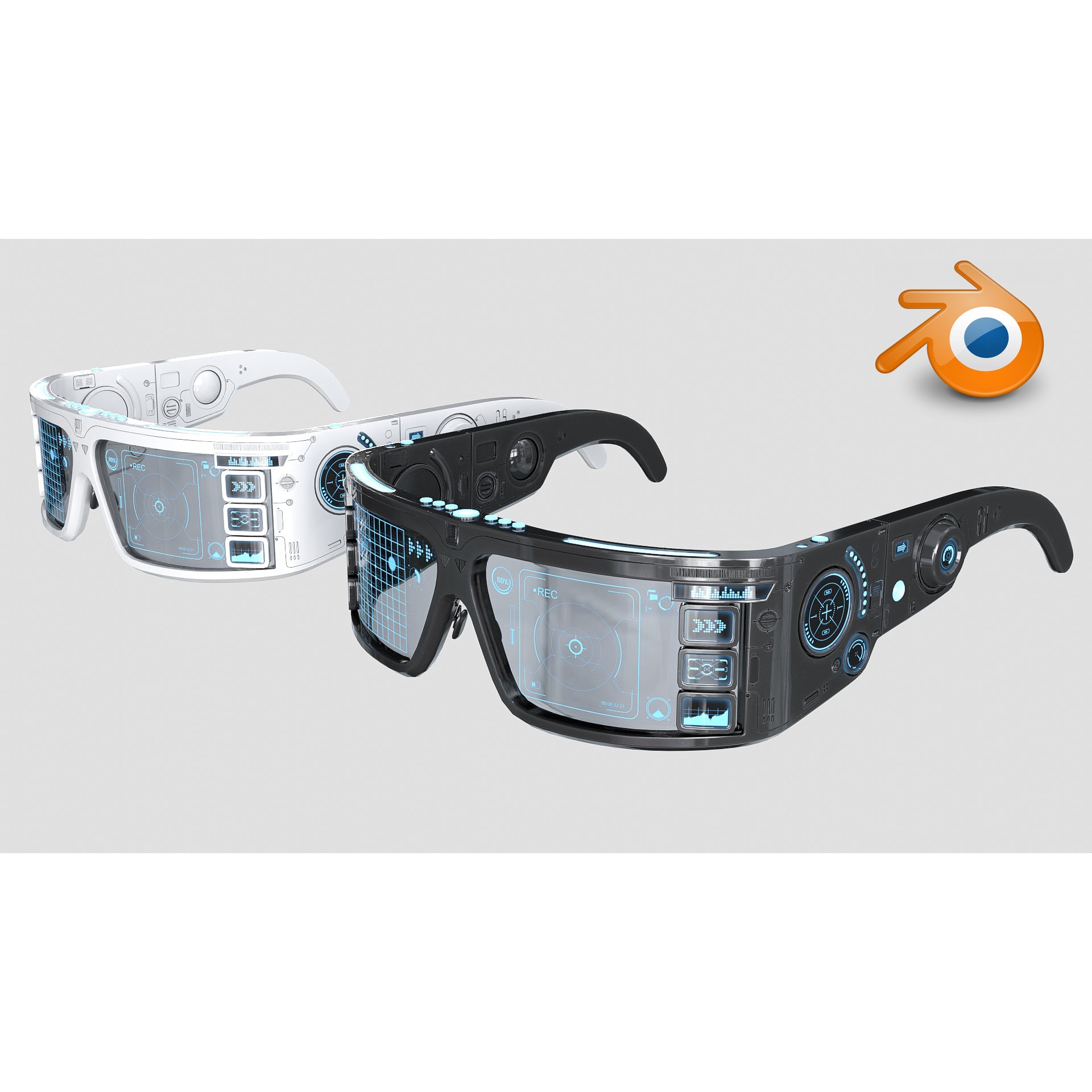 Sci Fi Smart Glasses - Low-Poly Game-Ready 3D Model - View 8
